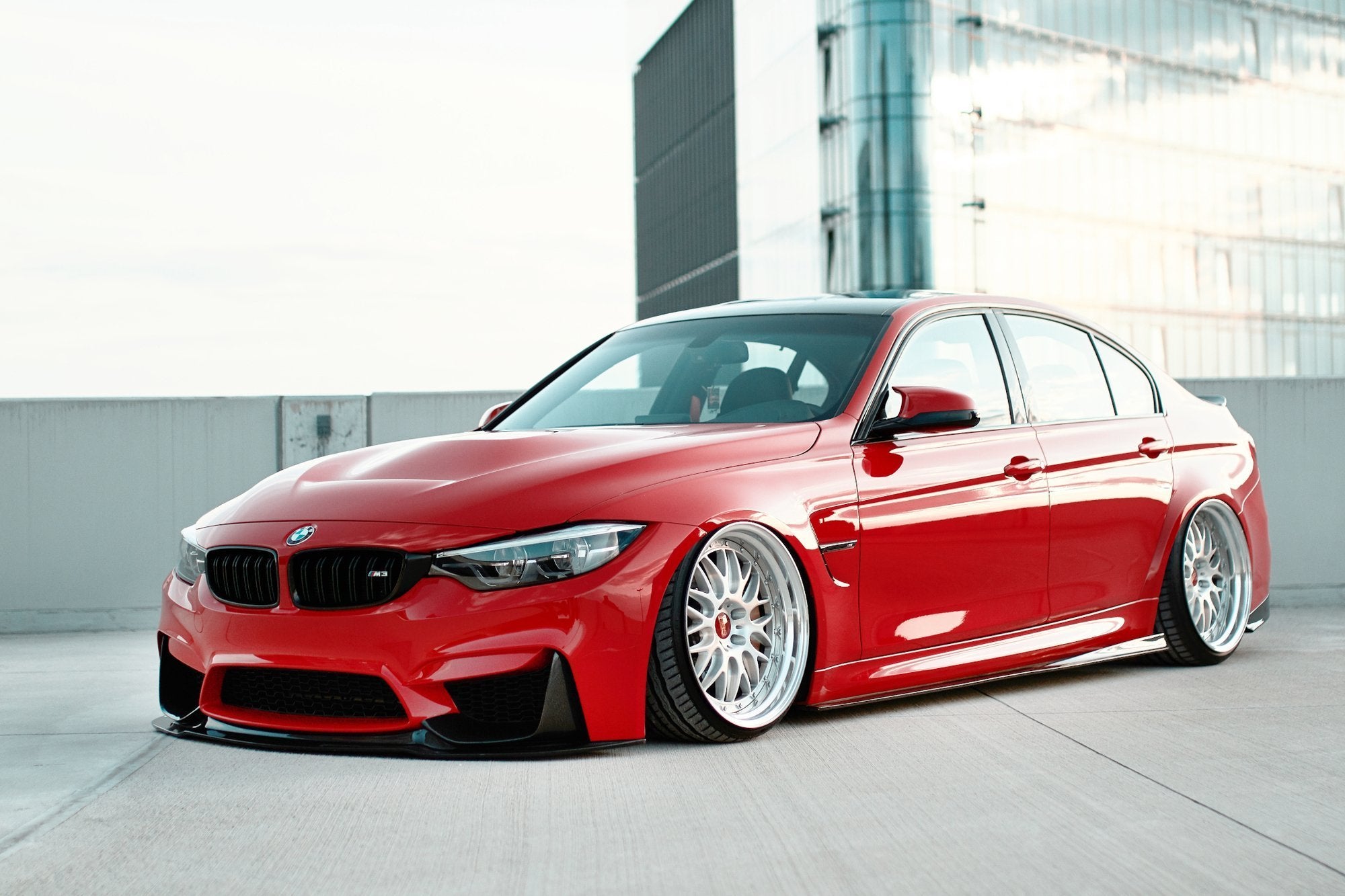 Frontlippe für + Rahmen Fur Seitlich Lufteinlasse BMW M3 F80 schwarz matt