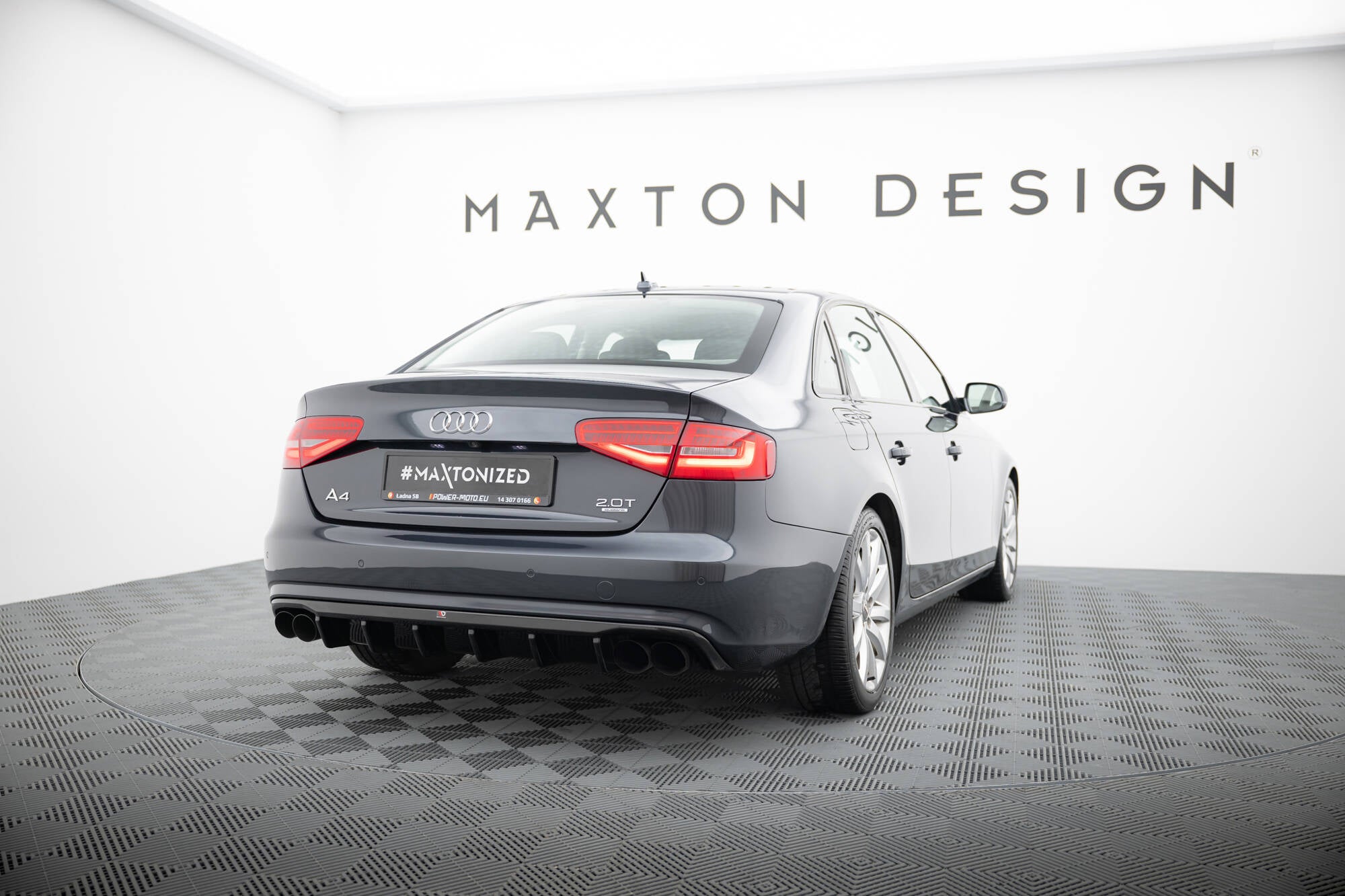 Diffusor Heck Ansatz für Audi A4 B8 Facelift (Doppelauspuff li. re.)