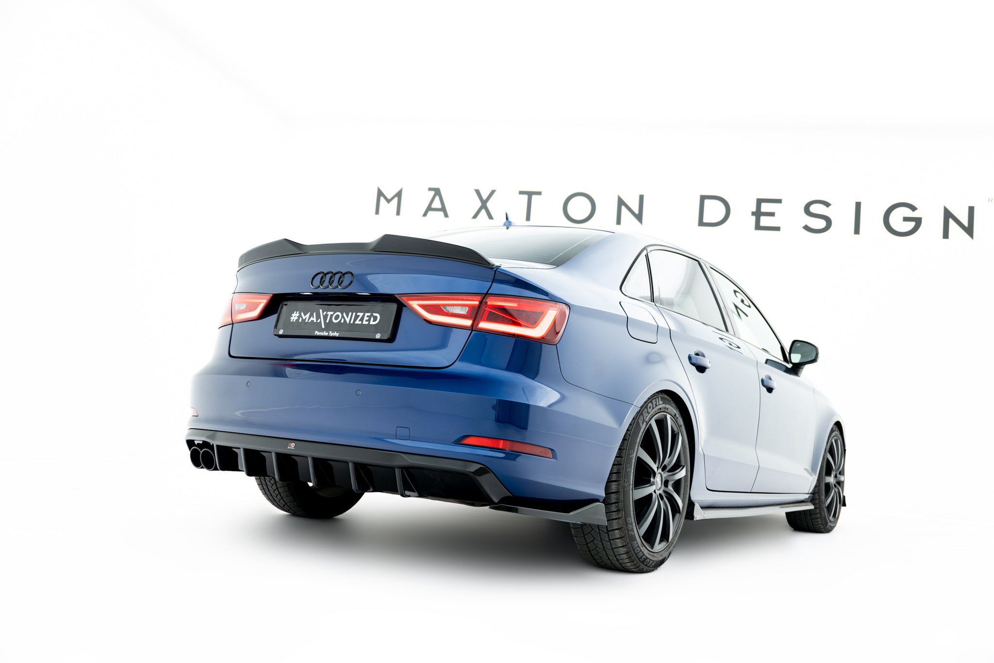 Diffusor Heck Ansatz für Audi A3 Limousine 8V (Doppelauspuff li.endrohr)