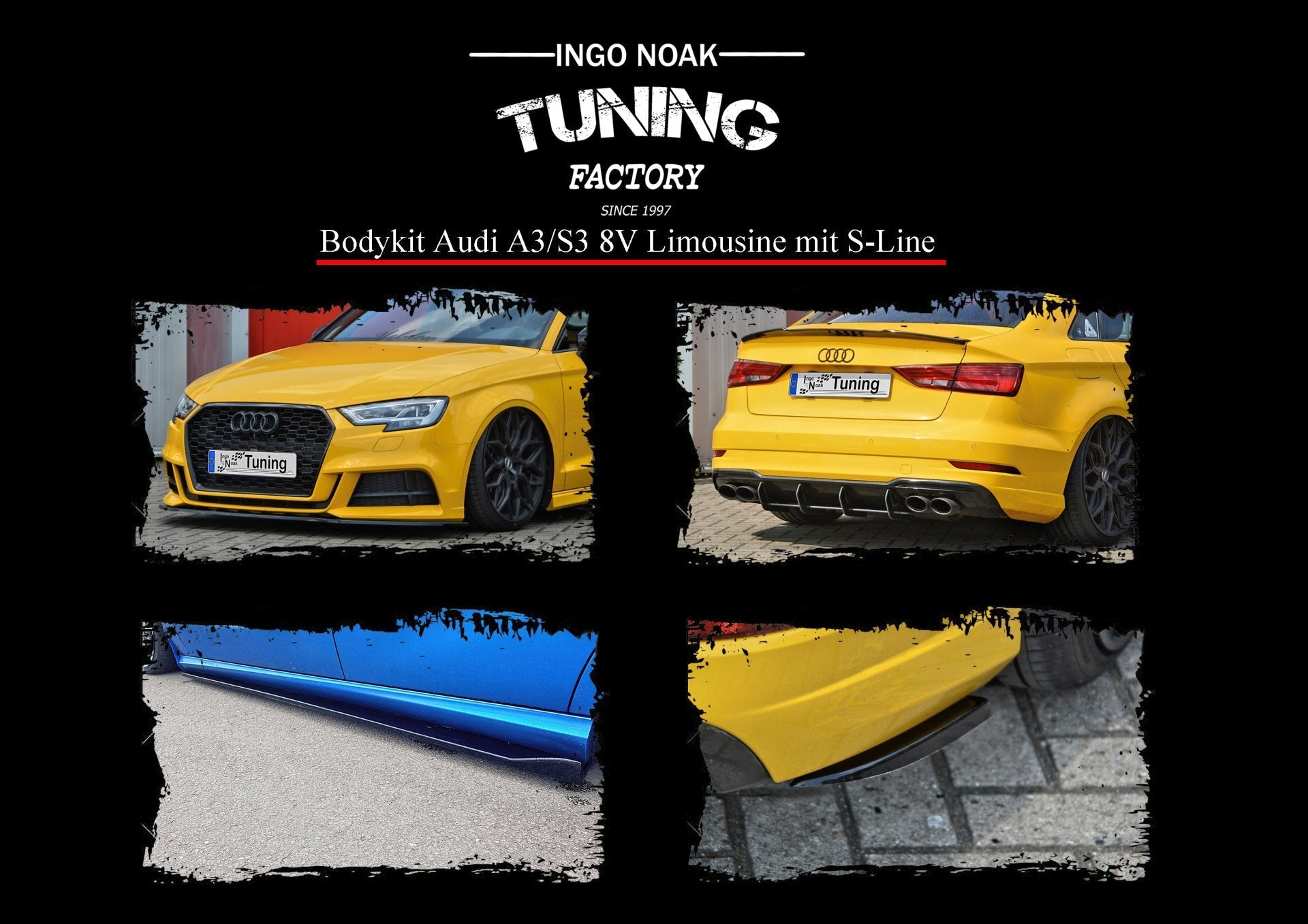 Bodykit passend für Audi A3 8V mit S-Line + S3 Limousine+Cabrio