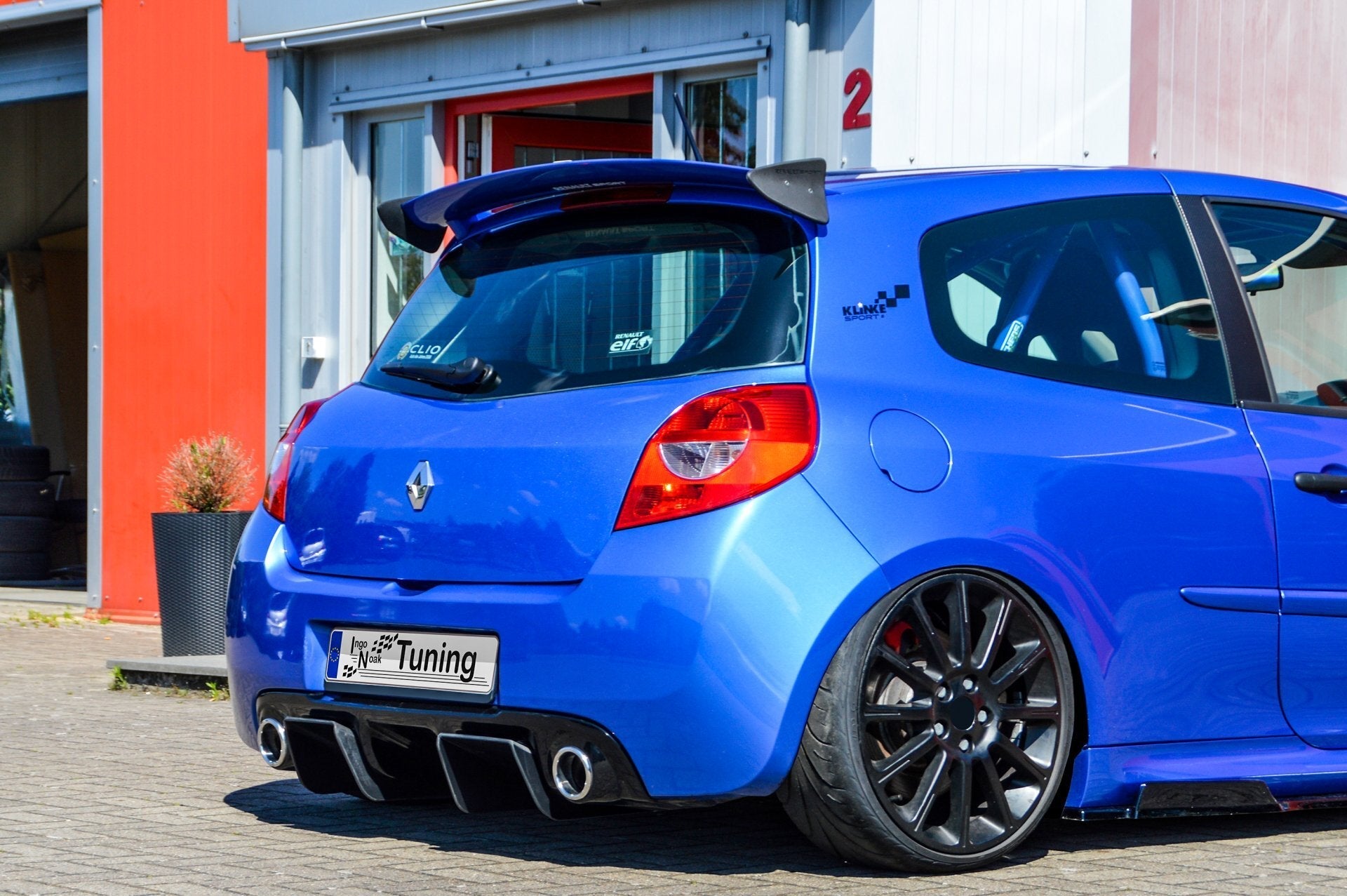 Gefräster Heckansatz Diffusor aus ABS passend für Renault Clio 3 Phase 2 RS