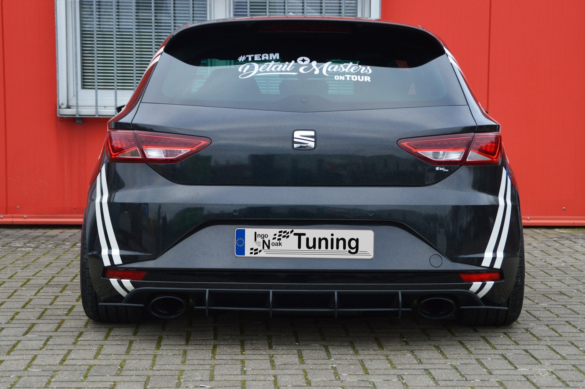 Gefräster Heckansatz mit Finnen passend für Seat Leon 5F Cupra