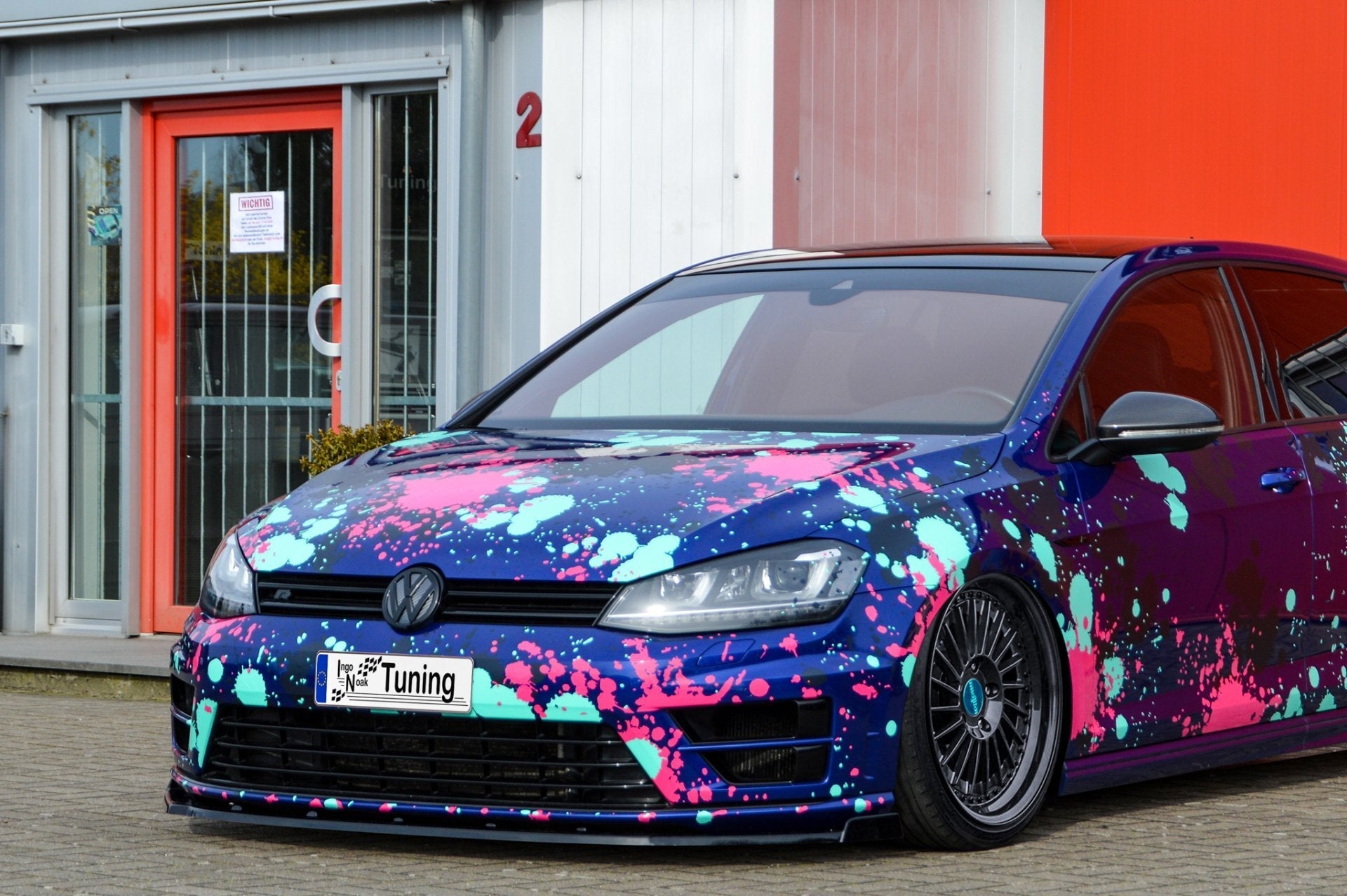 Cup Frontspoilerlippe mit Wing passend für VW Golf 7 R+ R-Line AU