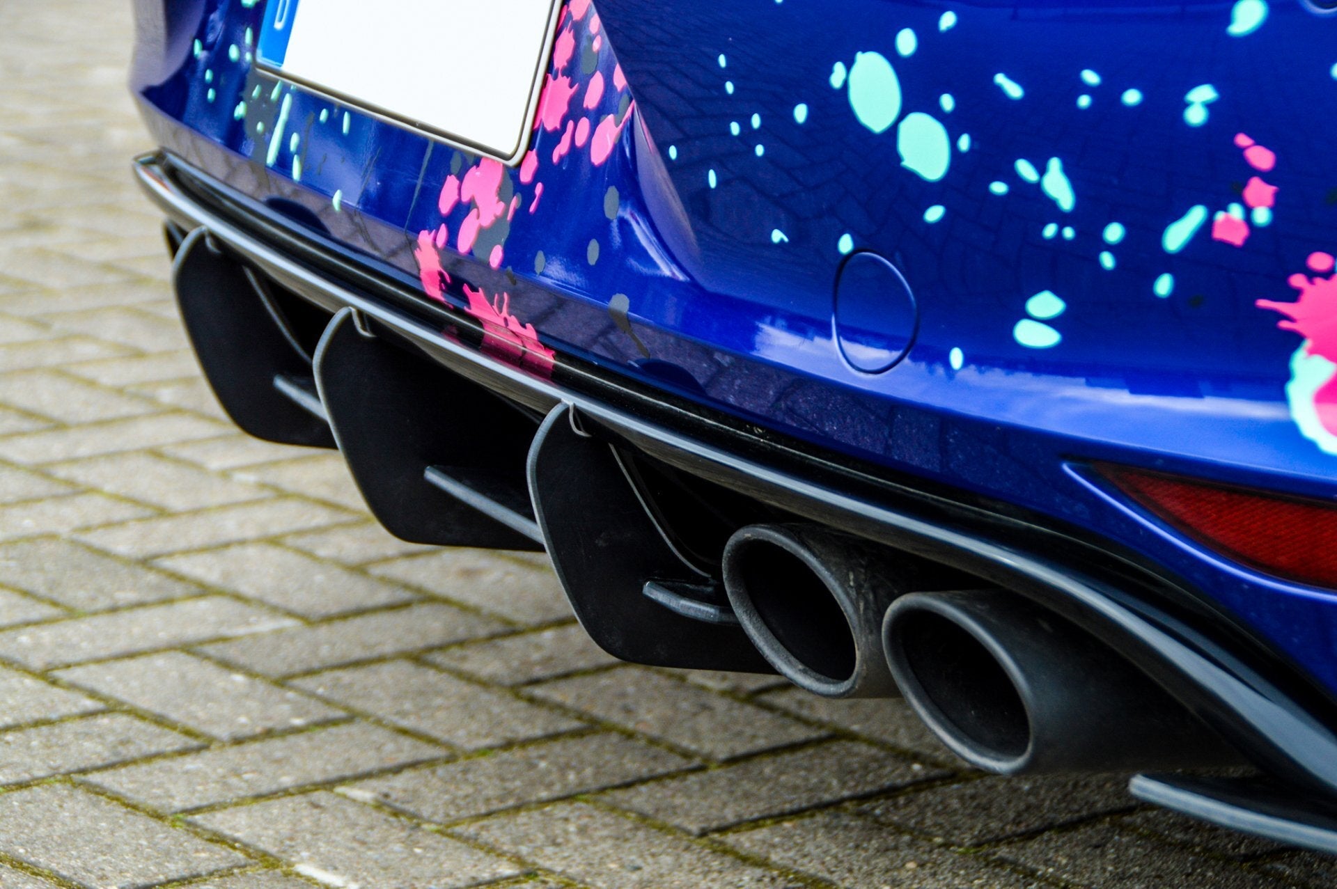 Racing Heckansatz Diffusor mit Seitenteilen passend für VW Golf 7 R Vorfacelift