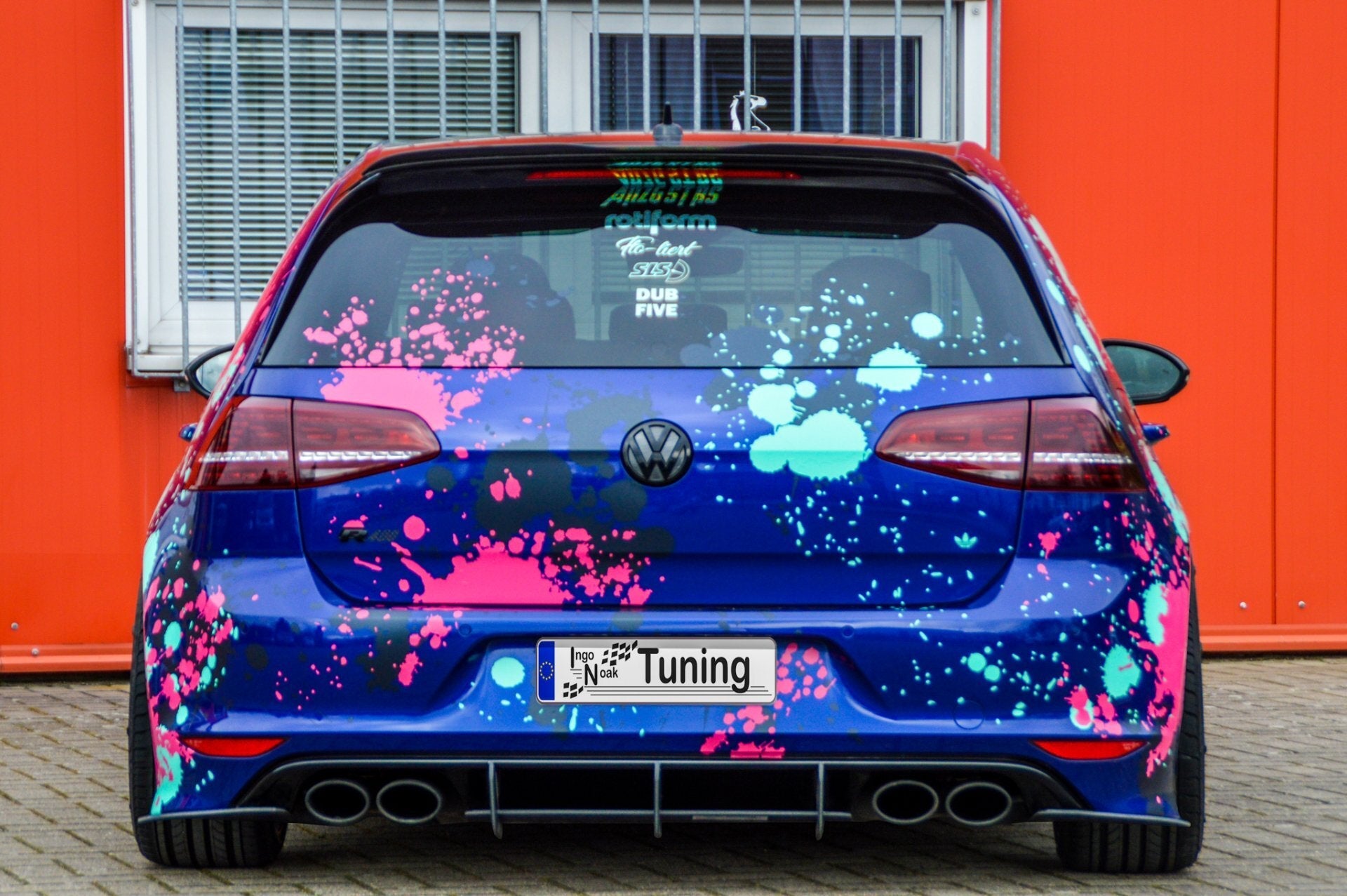 Racing Heckansatz Diffusor mit Seitenteilen passend für VW Golf 7 R Vorfacelift
