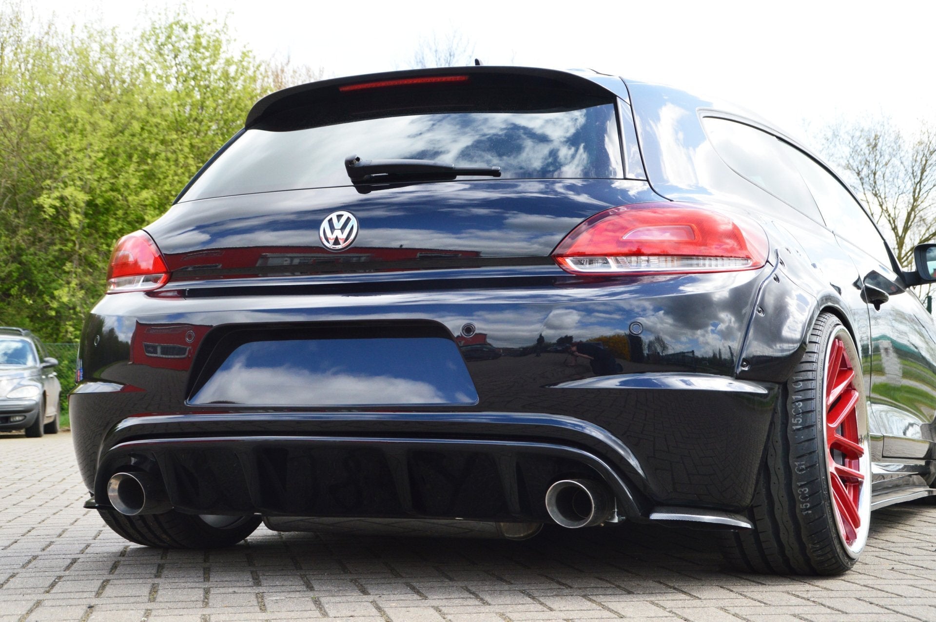 Heckdiffusor Einsatz inkl. Seitenteilen in flacher Ausführung passend für VW Scirocco R 13