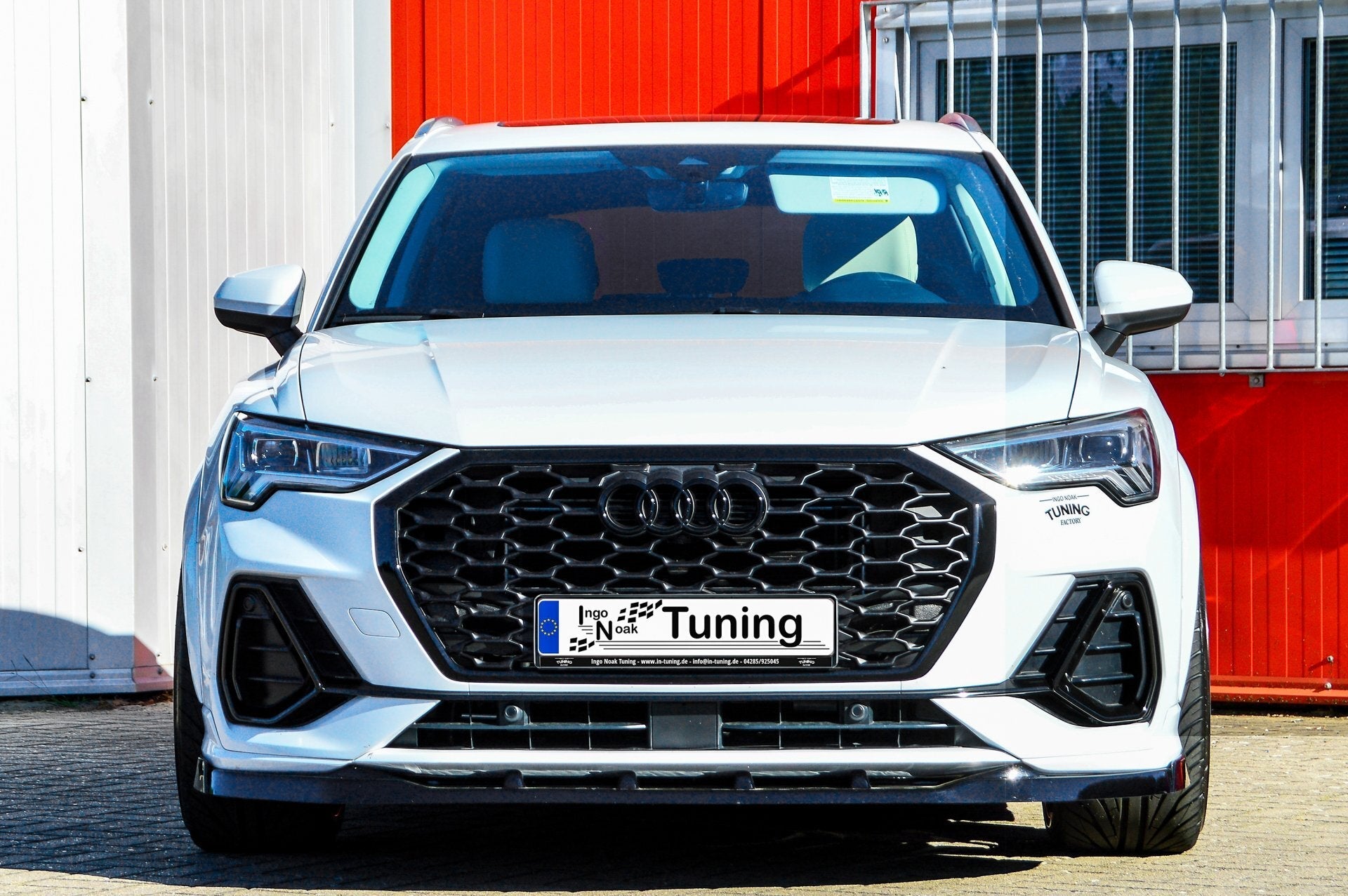 Cup Frontspoilerlippe mit Wing passend für Audi Q3 F3/F3N mit S-Line aus ABS