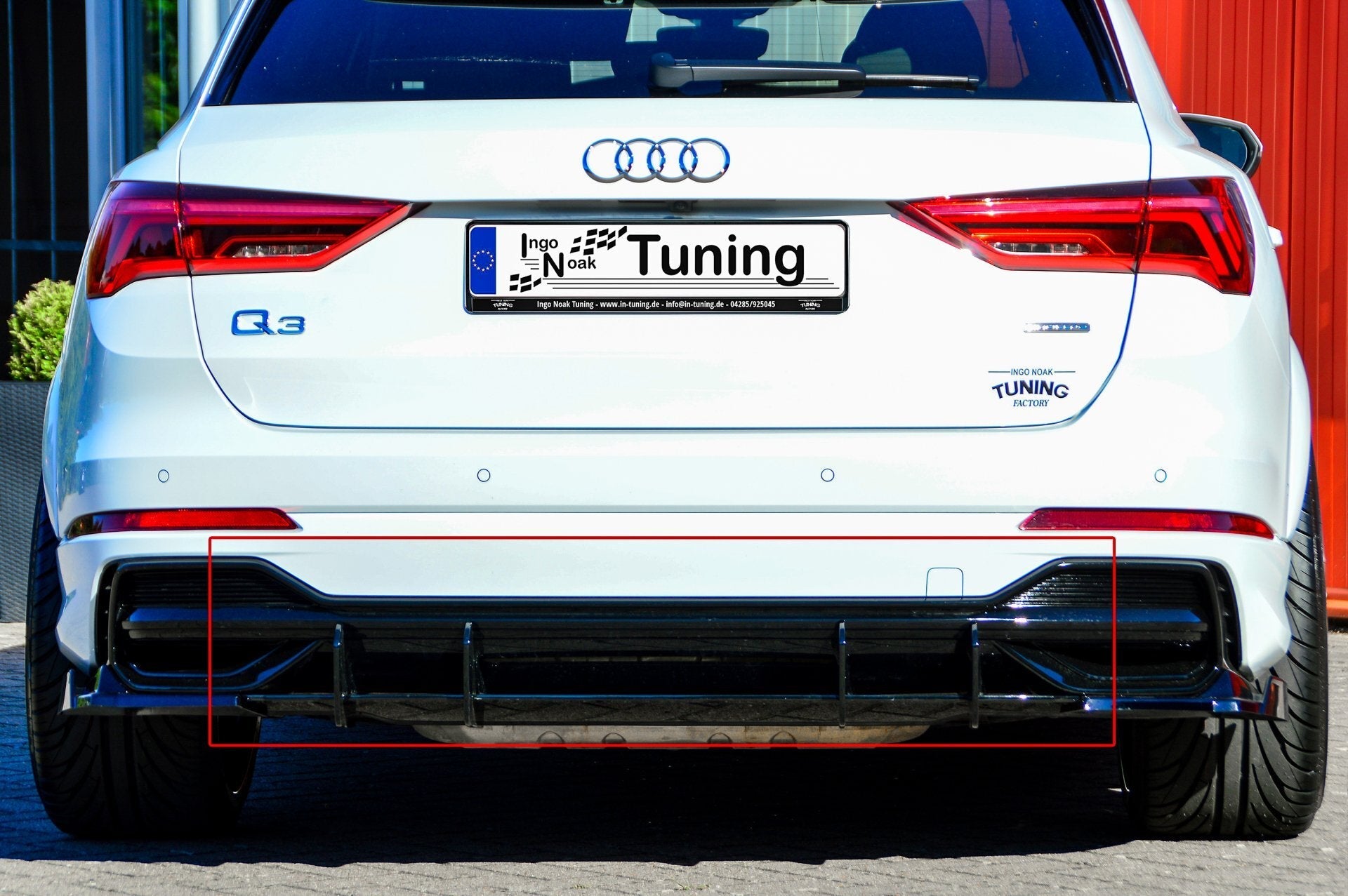 Gefräster Heckansatz mit Finnen passend für Audi Q3 F3 mit S-Line
