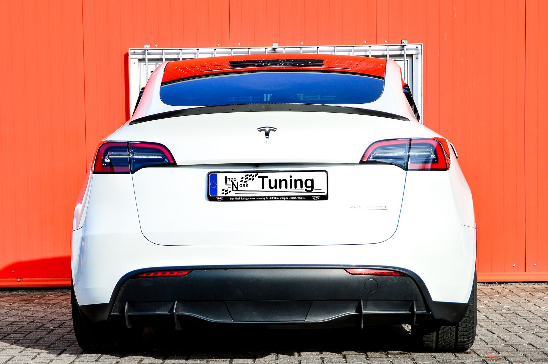 Gefräster Heckansatz mit 4 Finnen aus ABS passend für Tesla Model Y