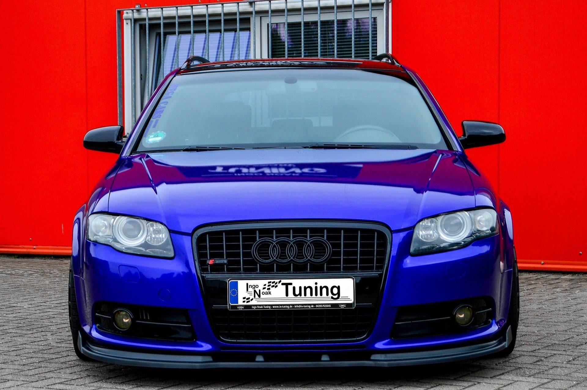 Cup Frontspoilerlippe mit Wings passend für Audi A4+S4 B7 Avant S-Line