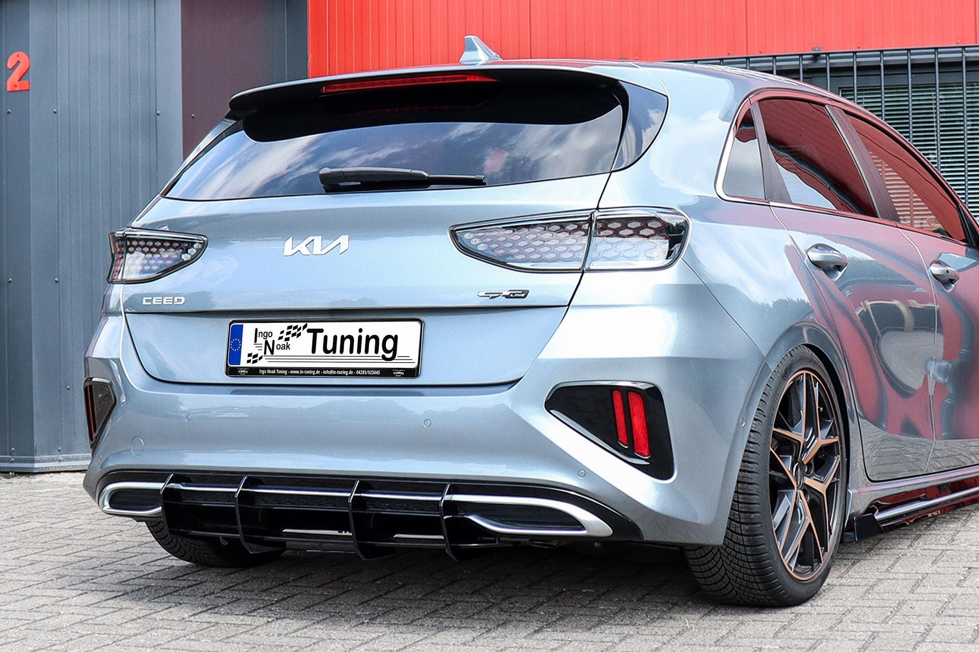 Heckansatz Seitenteile + Gefräster Heckansatz aus ABS passend für Kia Ceed SK