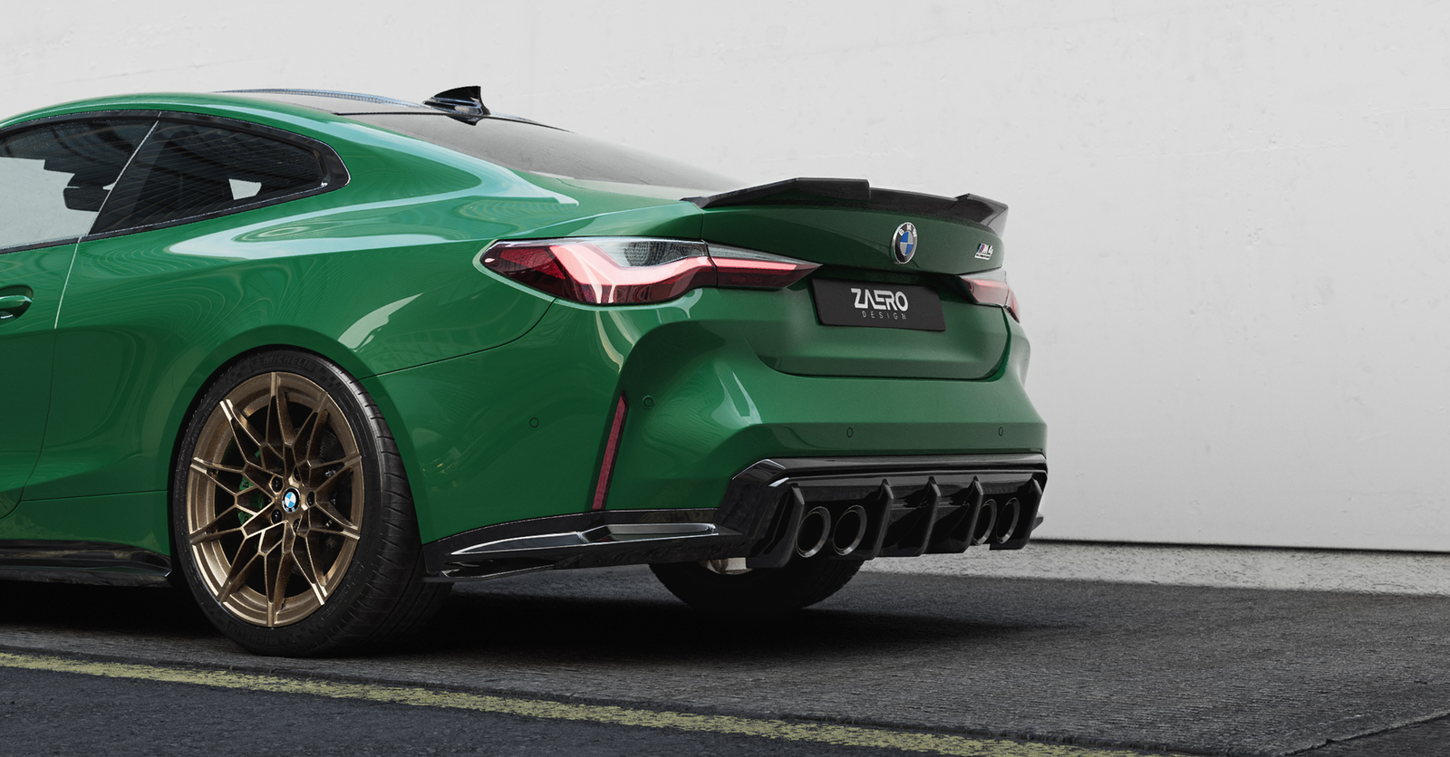 Diffusor mit Erweiterung passend für BMW M4 G8X – Heck komplett