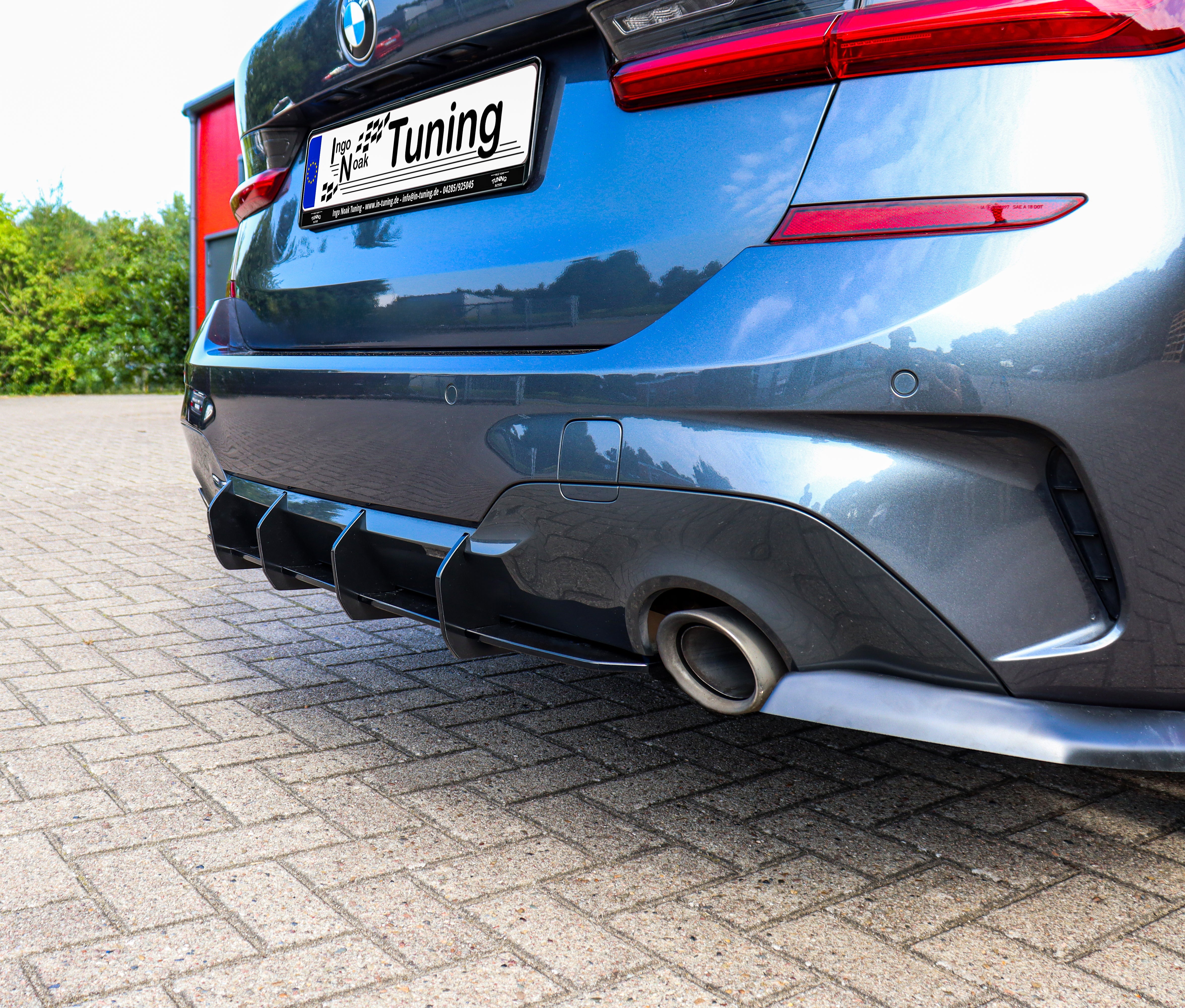 Gefräster Heckansatz aus ABS passend für BMW 3er G20 G21 mit M-Paket