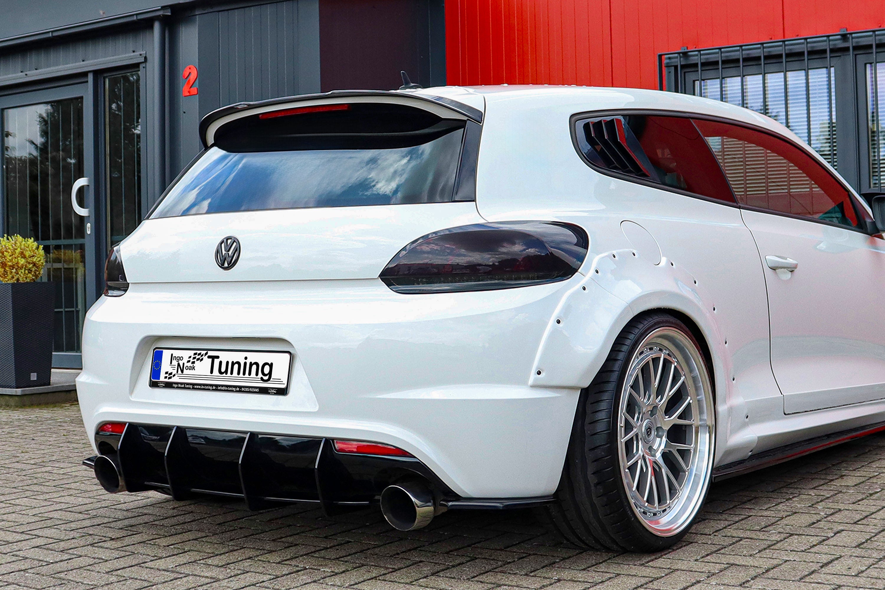 Gefräster Heckansatz mit Finnen V.2 passend für VW Scirocco R Facelift