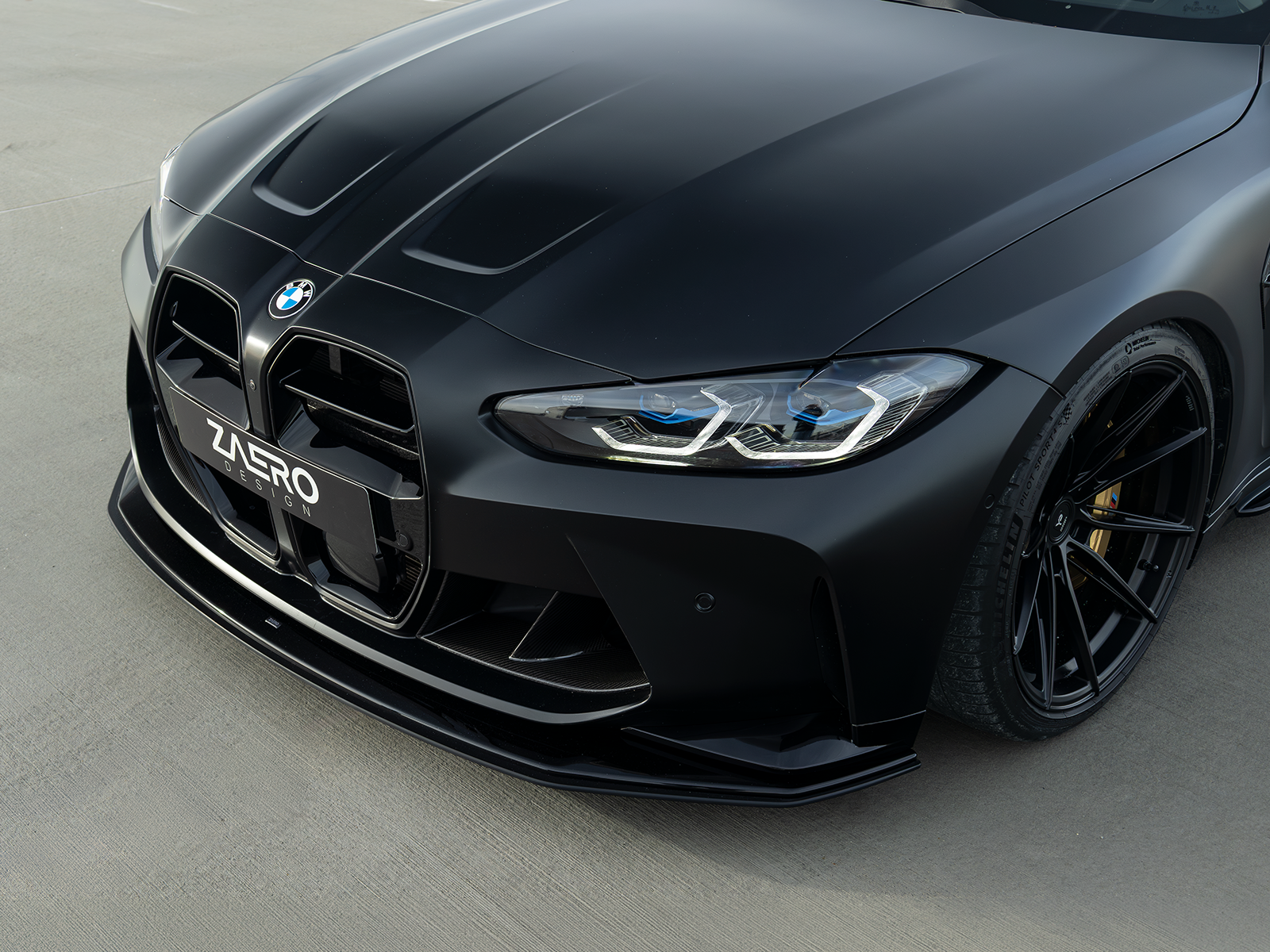 Zaero Design EVO-R Frontsplitter passend für BMW M3 M4 G8X – Frontansicht