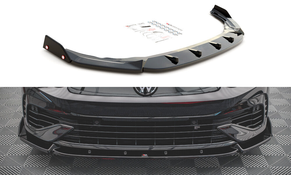 Cup Spoilerlippe Front Ansatz +Flaps V.2 für VW Golf R Mk8 - Aerowerk.