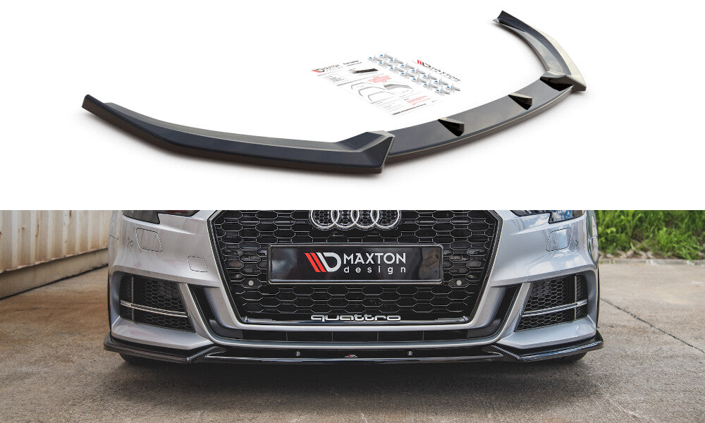 Cup Spoilerlippe Front Ansatz V.3 für Audi S3 / A3 S-Line 8V Limousine Facelift - Aerowerk.