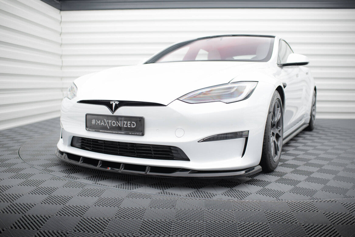Cup Spoilerlippe Front Ansatz V.3 für Tesla Model S Plaid Mk1 FL - Aerowerk.