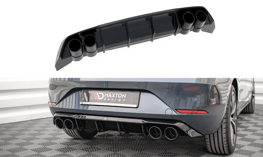 Maxton Design - Diffusor Heck Ansatz + Endrohre für Seat Leon FR Hatchback Mk4 - Aerowerk.