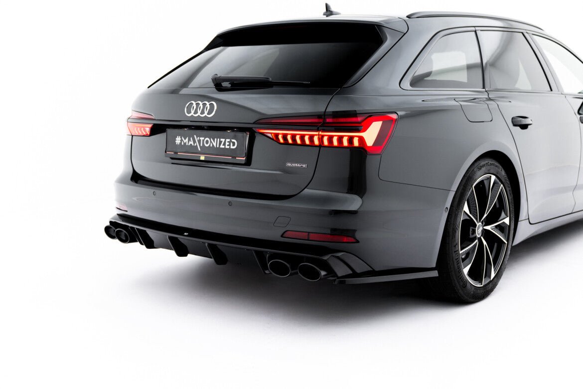 Maxton Design - Diffusor Heck Ansatz + Endrohre Schwarz für Audi A6 S - Line / S6 C8 / C8 Facelift - Aerowerk.