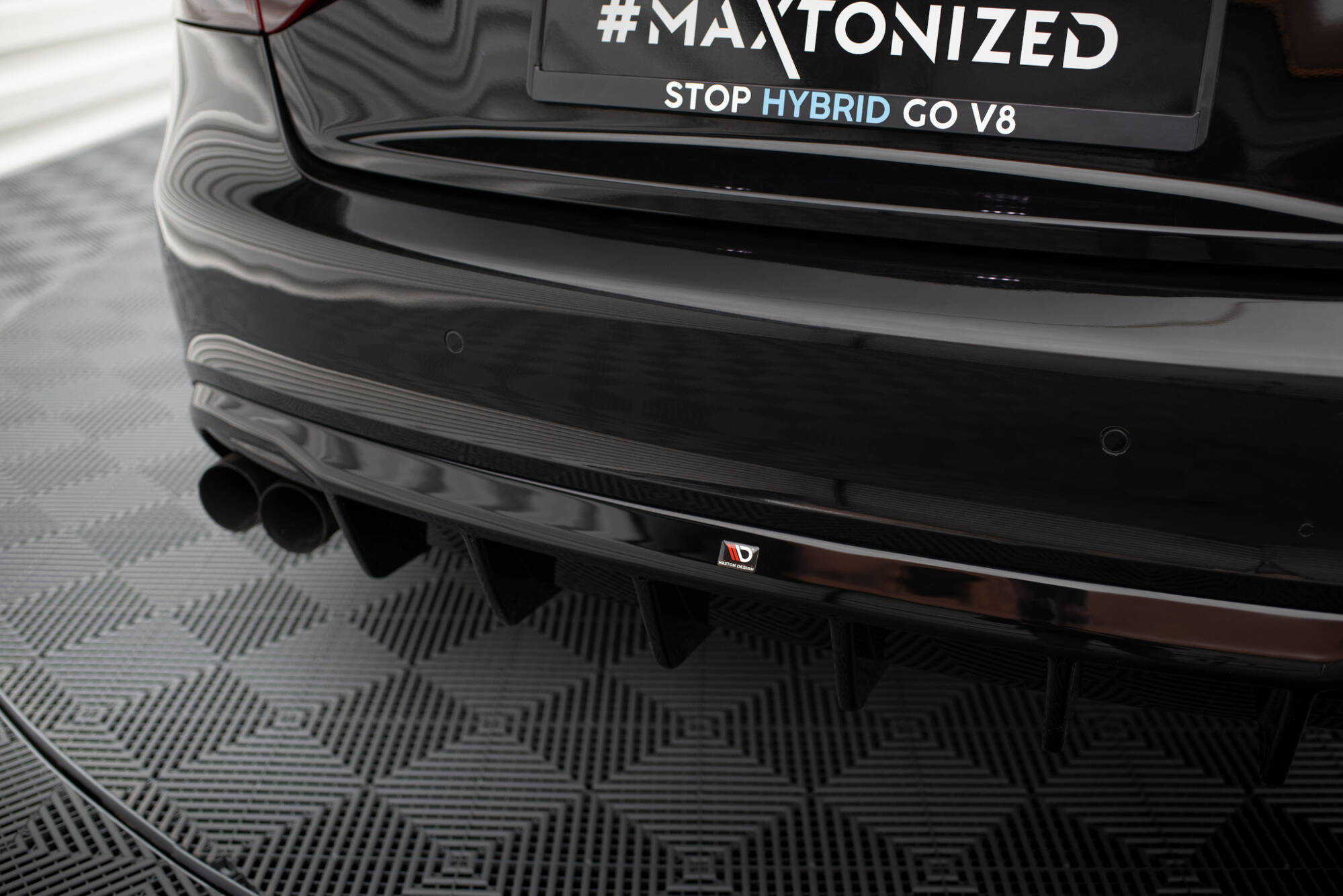 Maxton Design - Diffusor Heck Ansatz für Audi A5 Coupe / Cabrio S - Line 8T (Doppelauspuff li.) - Aerowerk.