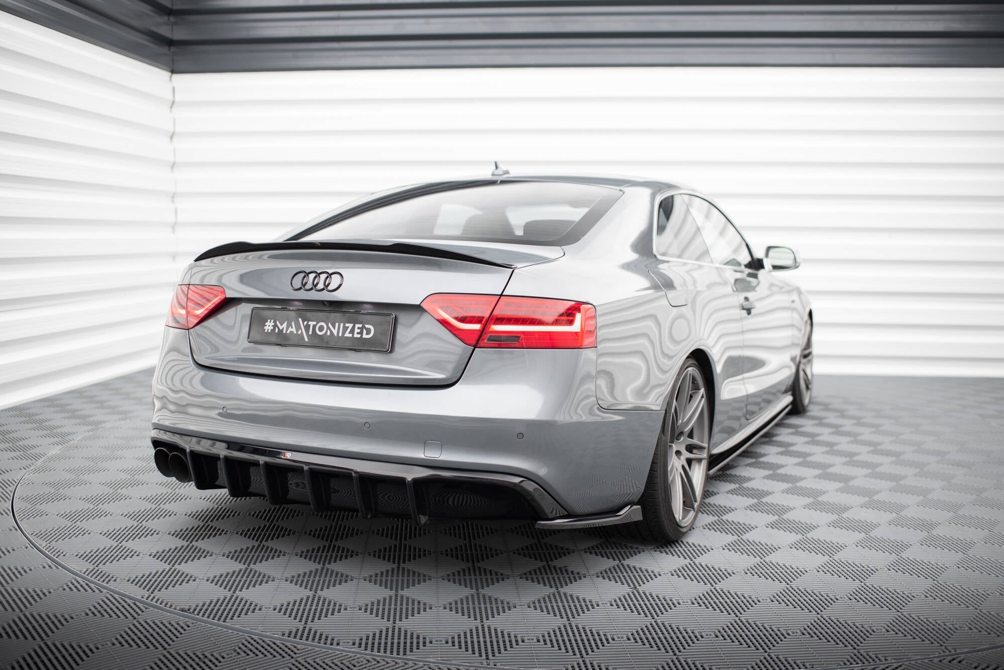 Maxton Design - Diffusor Heck Ansatz für Audi A5 S - Line Coupe / Sportback 8T Facelift (Doppelauspuff li.) - Aerowerk.