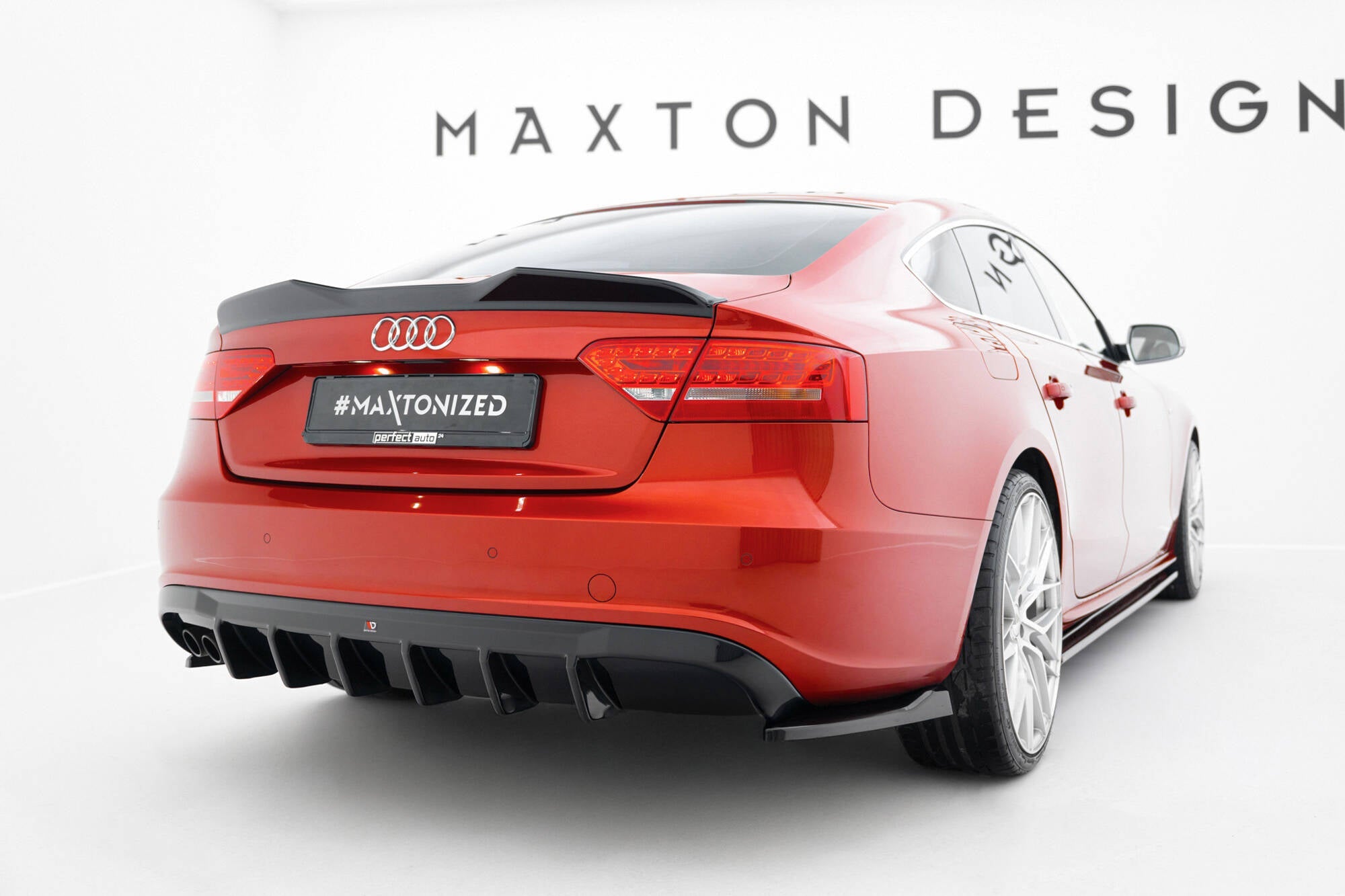 Maxton Design - Diffusor Heck Ansatz für Audi A5 S - Line Sportback 8T (Doppelauspuff li.endrohr) - Aerowerk.