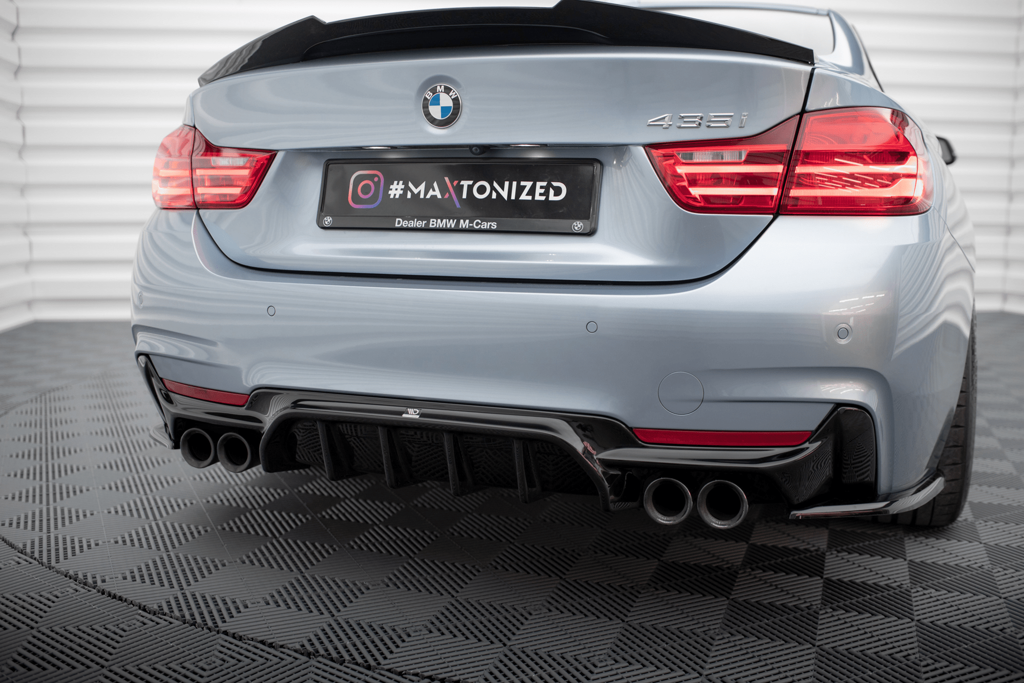 Maxton Design - Diffusor Heck Ansatz für BMW 4er Coupe / Gran Coupe / Cabrio M - Paket F32 / F36 / F33 (Doppelauspuff li. re.) - Aerowerk.