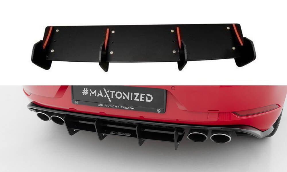 Maxton Design - Diffusor Heck Ansatz für Diffusor für VW Golf R Mk7 Facelift - Aerowerk.