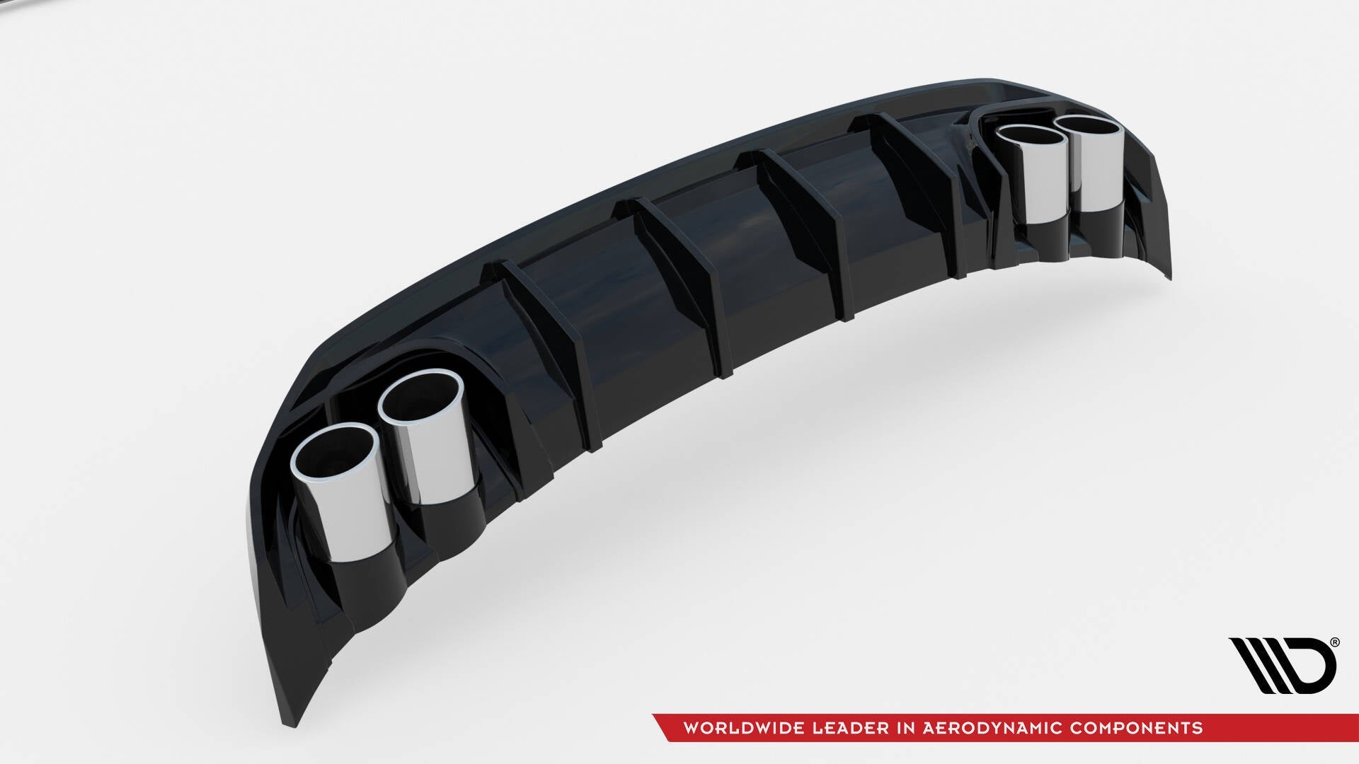 Maxton Design - Diffusor Heck Ansatz für + Endschalldampfer Sportauspuff Attrappe Audi A3 S - Line Limousine 8Y - Aerowerk.