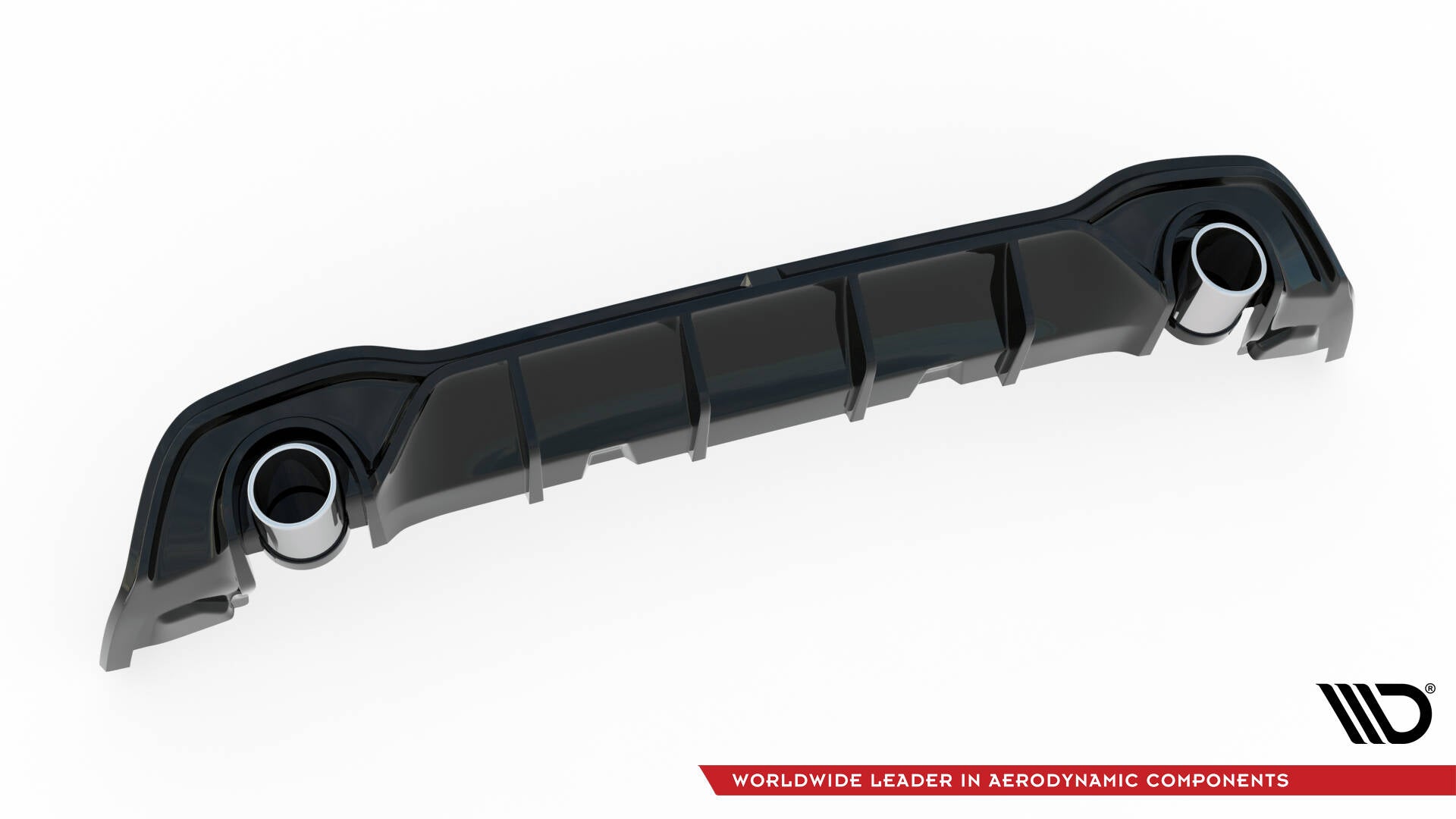 Maxton Design - Diffusor Heck Ansatz für + Endschalldampfer Sportauspuff Attrappe Volkswagen Golf GTE / R - Line Mk8 / Mk8 Facelift - Aerowerk.