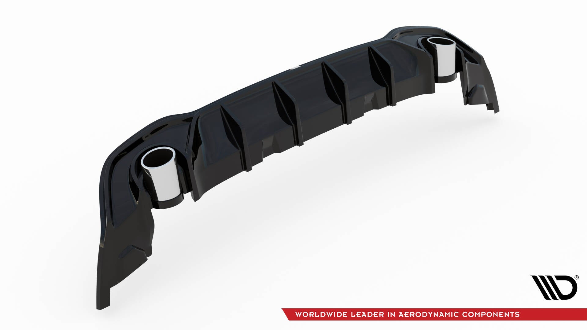 Maxton Design - Diffusor Heck Ansatz für + Endschalldampfer Sportauspuff Attrappe Volkswagen Golf GTE / R - Line Mk8 / Mk8 Facelift - Aerowerk.