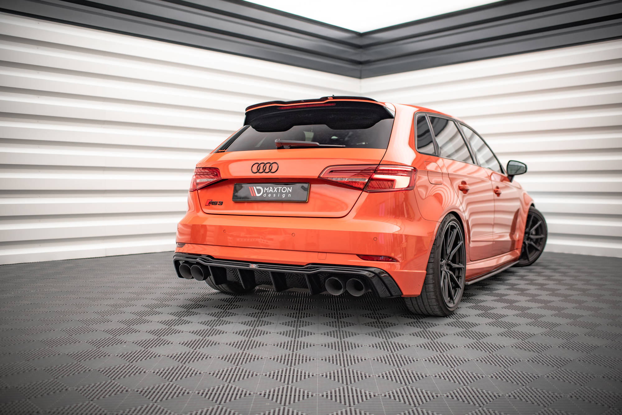 Maxton Design - Diffusor Heck Ansatz für + Milltek Sport Auspuffverlängerung Audi RS3 Sportback 8V Facelift - Aerowerk.