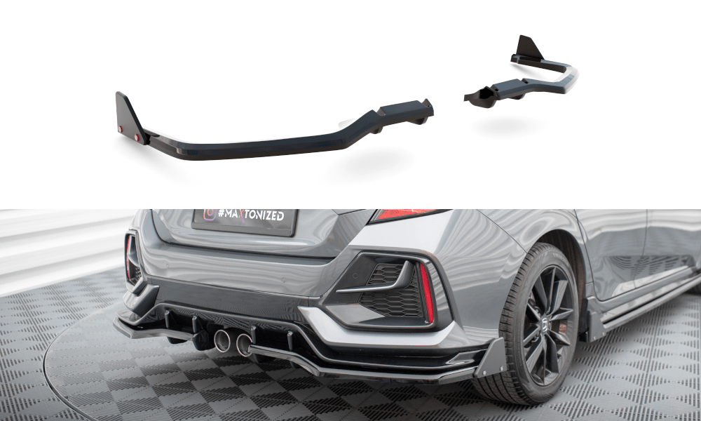 Maxton Design - Diffusor V1 (mit einem vertikalem balken) + Flaps für Honda Civic Sport Mk 10 Facelift - Aerowerk.
