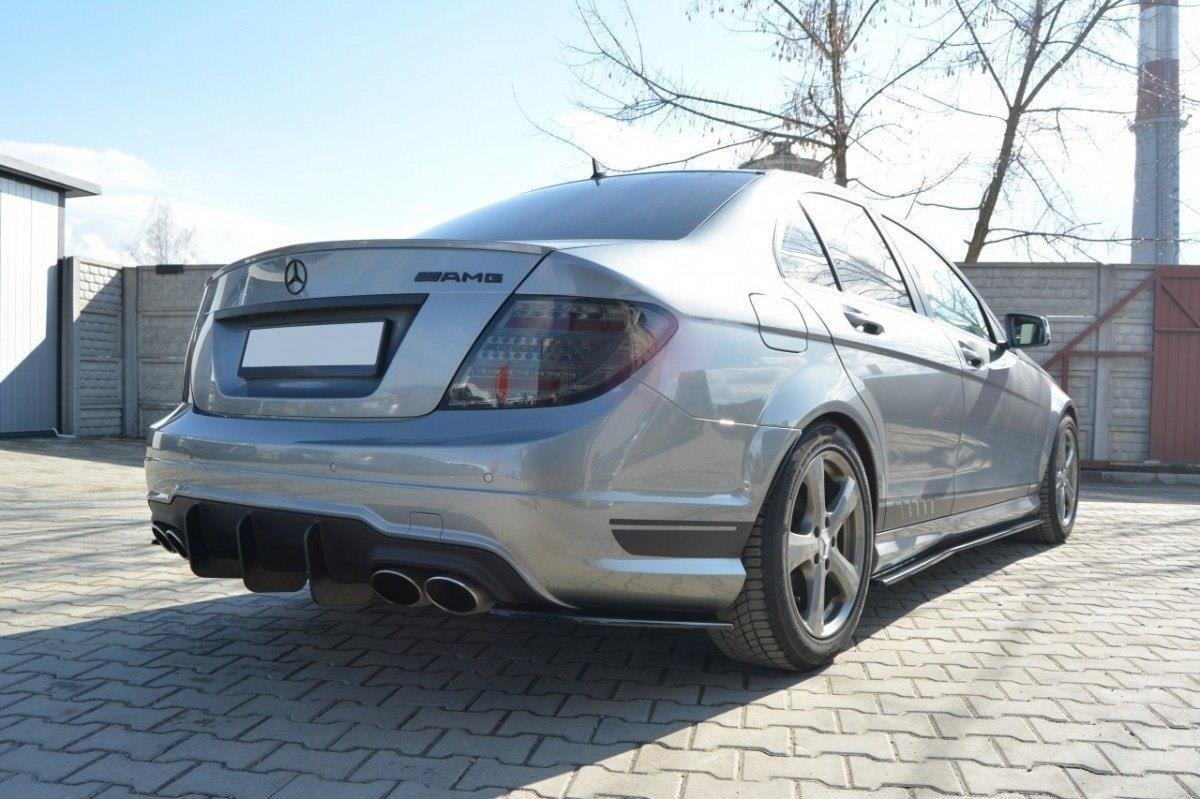 Maxton Design - Diffusor V2 Heck Ansatz für Diffusor für Mercedes C W204 AMG - Line (FACELIFT) - Aerowerk.