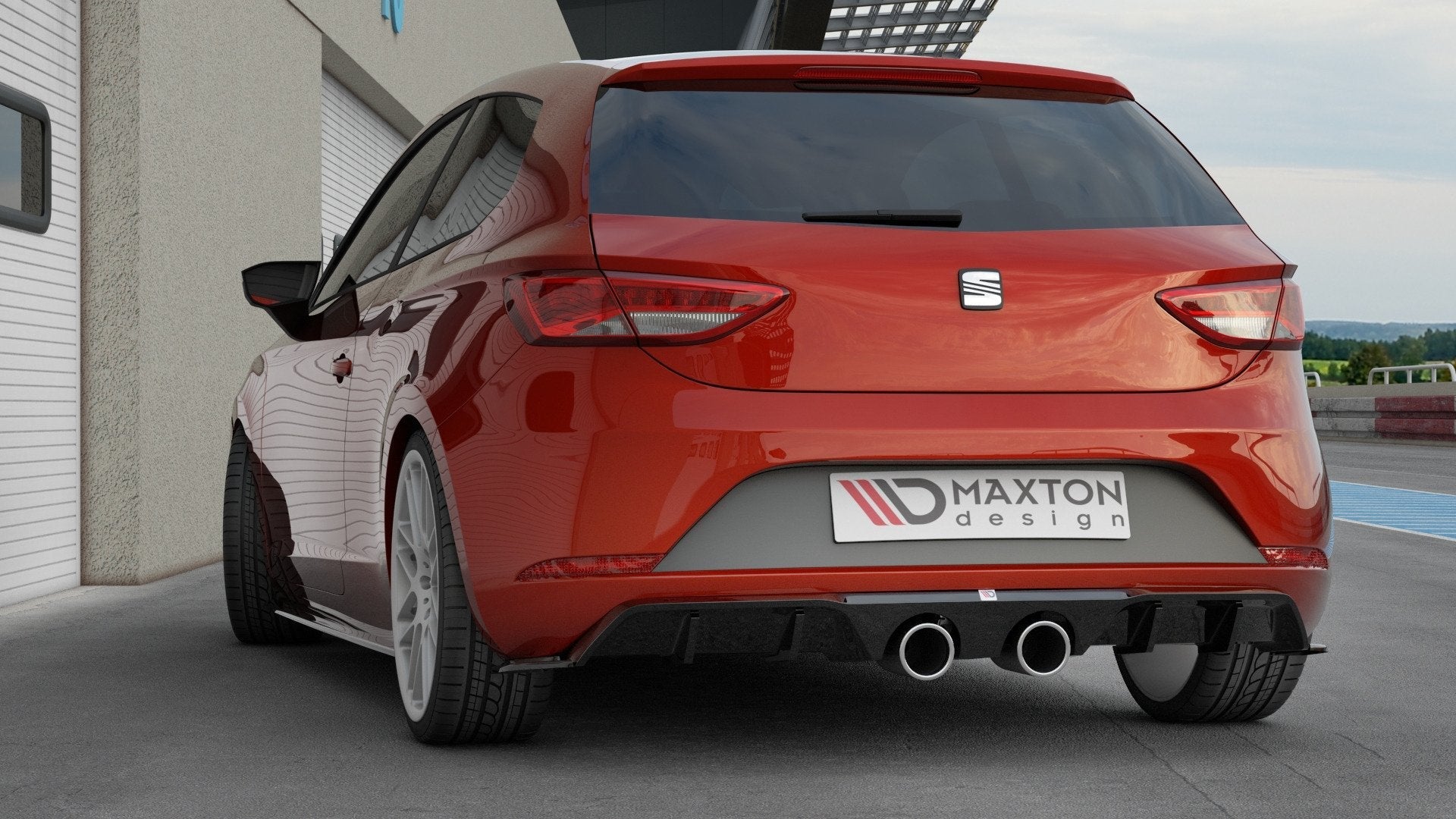 Maxton Design - Diffusor V2 Heck Ansatz für Seat Leon Cupra Mk3 FL Hatchback - Aerowerk.
