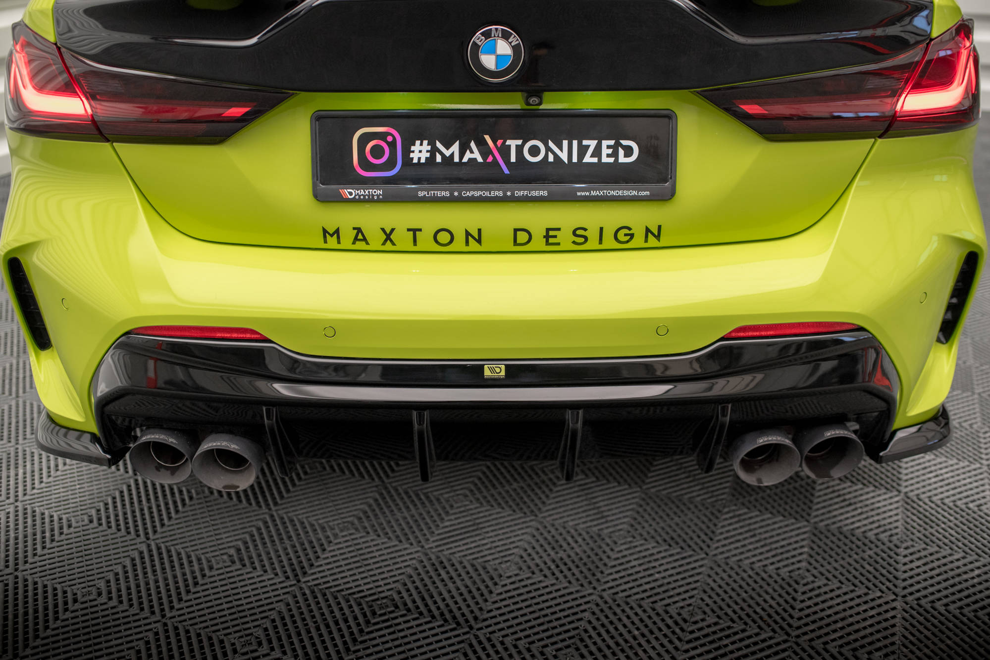 Maxton Design - Diffusor V.3 Heckansatz für BMW 1er F40 M - Paket/ M135i / 128ti (für Doppelauspuff li. + re.) - Aerowerk.