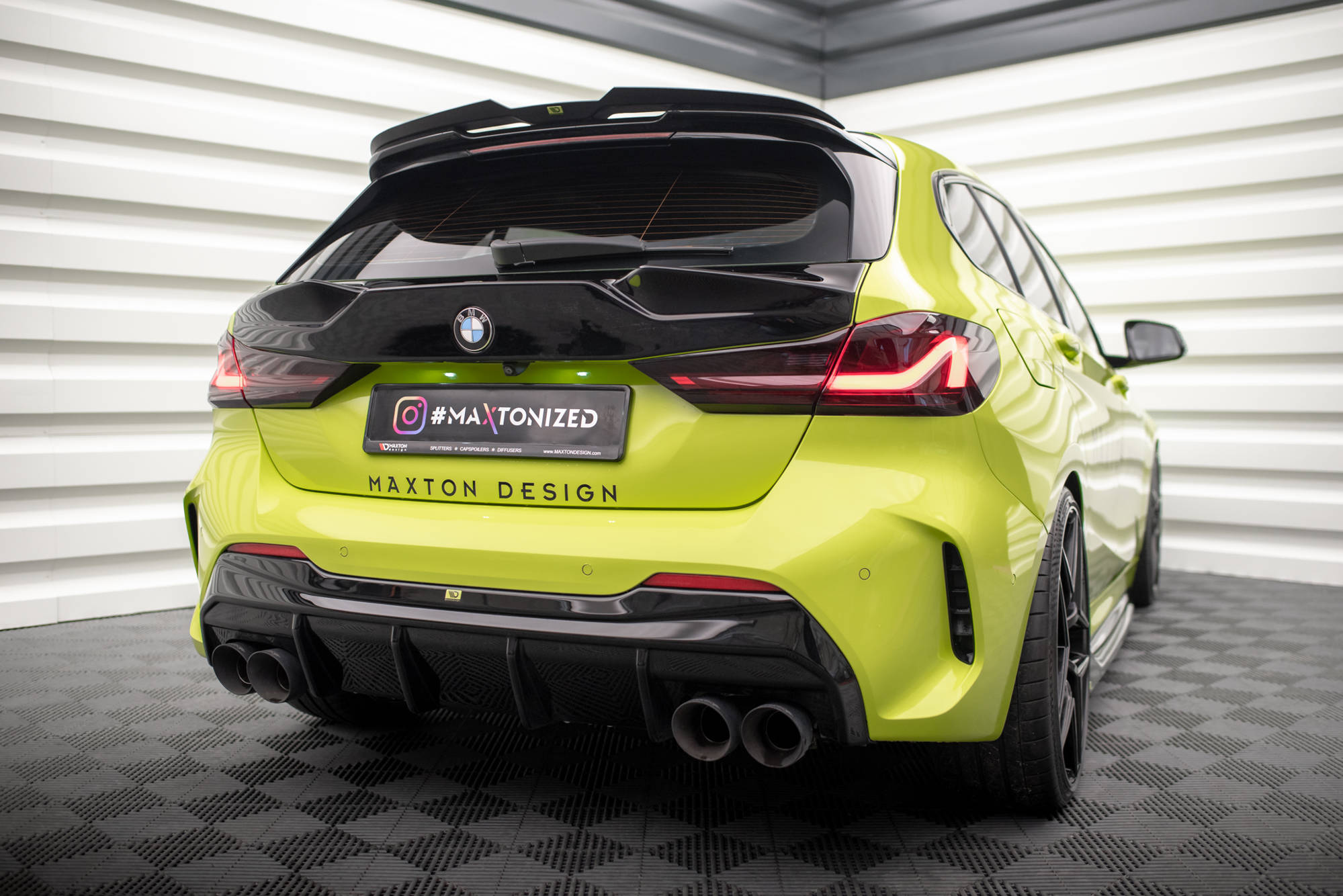 Maxton Design - Diffusor V.3 Heckansatz für BMW 1er F40 M - Paket/ M135i / 128ti (für Doppelauspuff li. + re.) - Aerowerk.