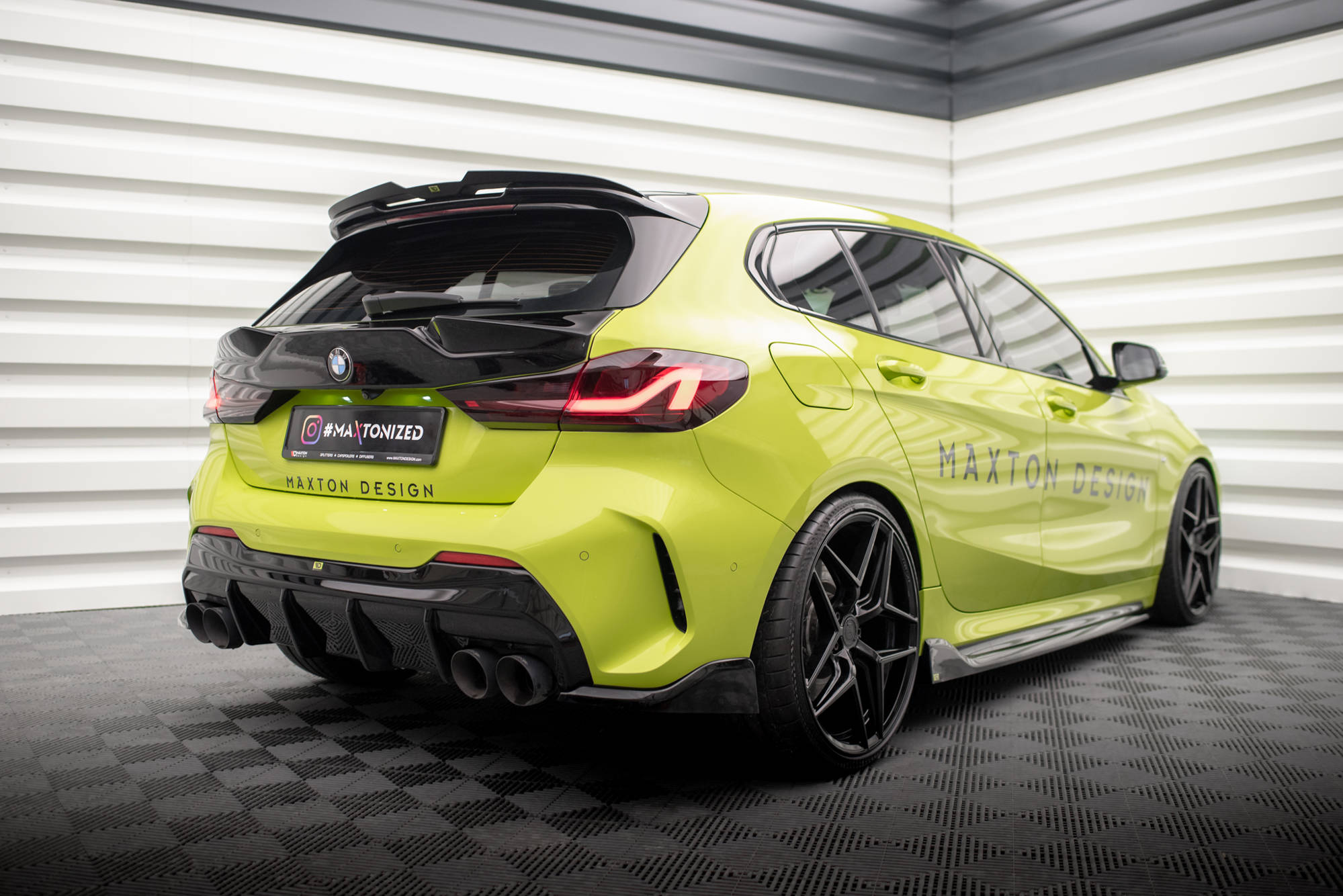 Maxton Design - Diffusor V.3 Heckansatz für BMW 1er F40 M - Paket/ M135i / 128ti (für Doppelauspuff li. + re.) - Aerowerk.