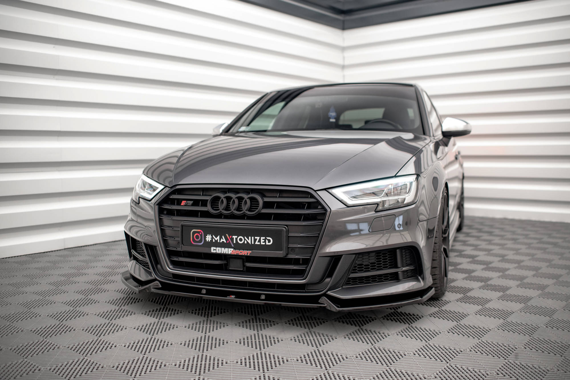 Maxton Design - Frontlippe V1 für Audi S3 / A3 S - Line Sportback 8V Facelift - Aerowerk.