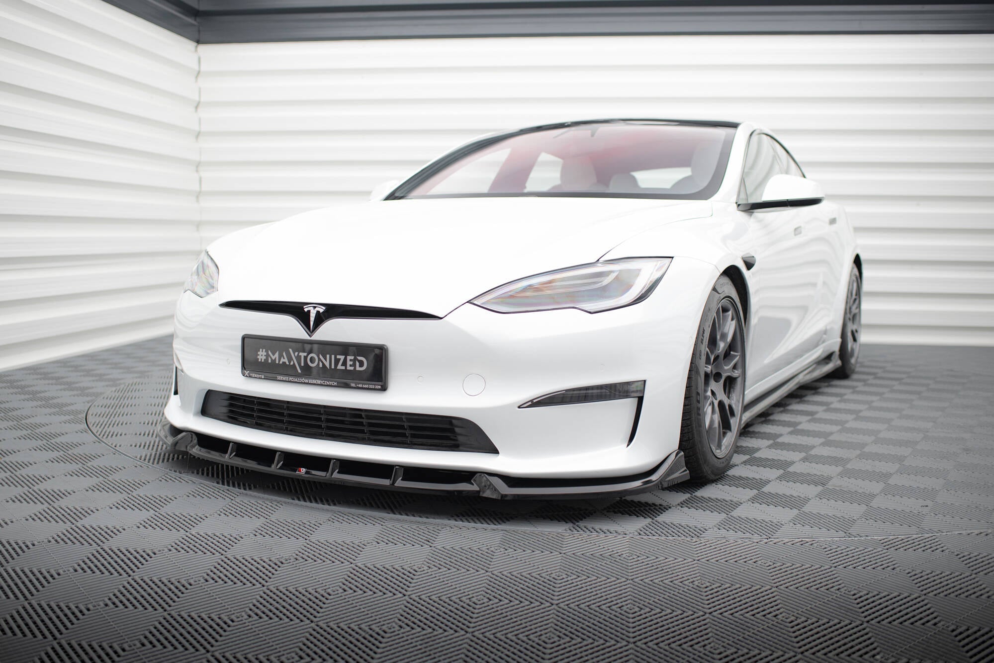Maxton Design - Frontlippe V1 für Tesla Model S Plaid Mk1 Facelift - Aerowerk.