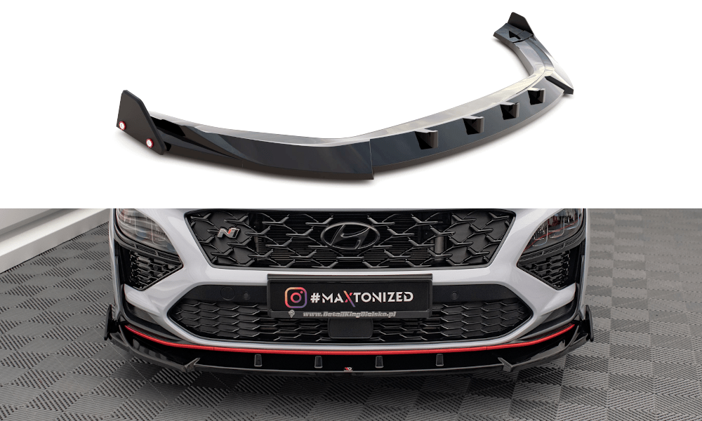 Maxton Design - Frontlippe V2 + Flaps für Hyundai Kona N Mk1 - Aerowerk.
