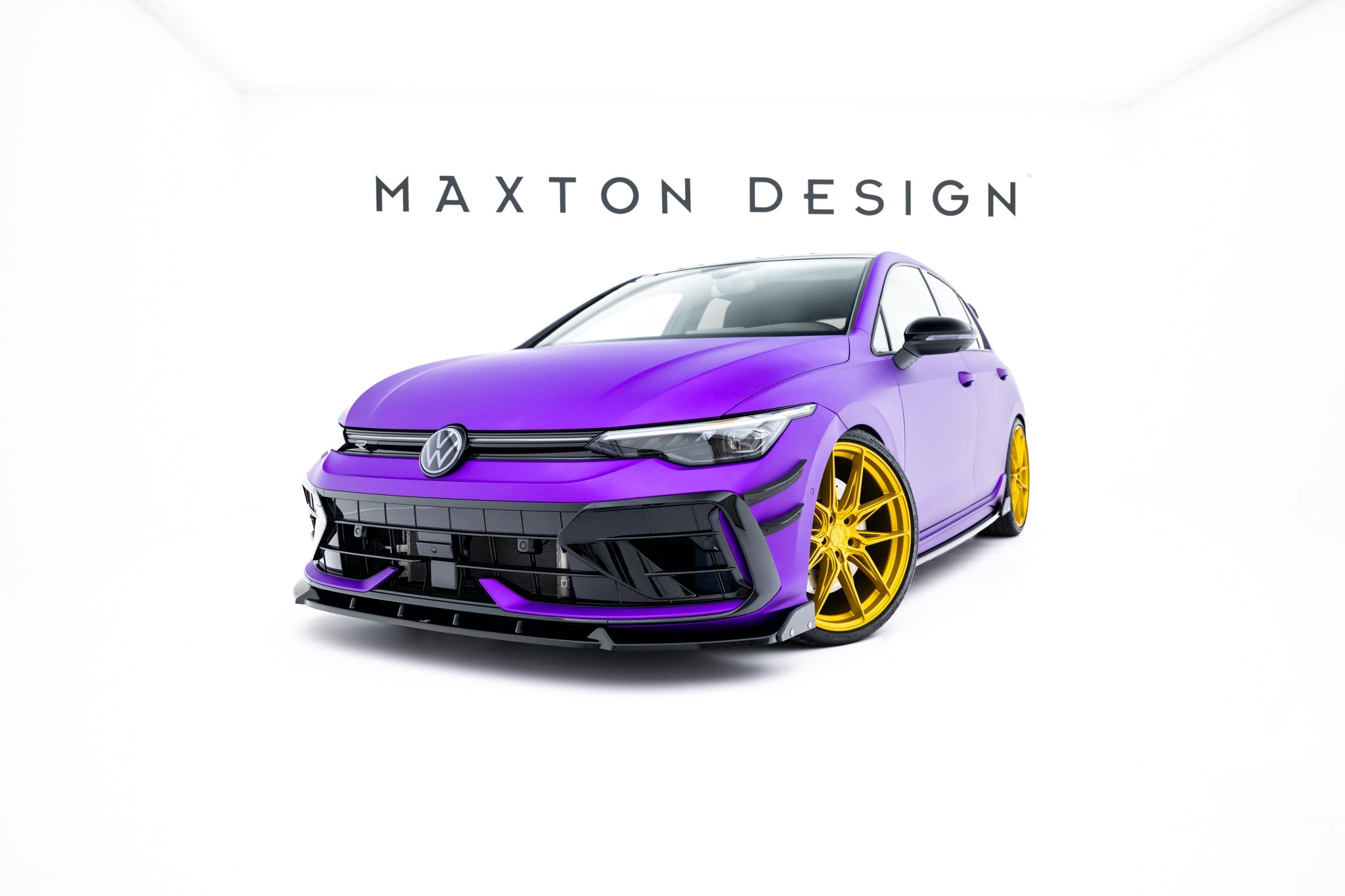 Maxton Design - Frontlippe V3 + Flaps für VW Golf R Mk8 Facelift - Aerowerk.