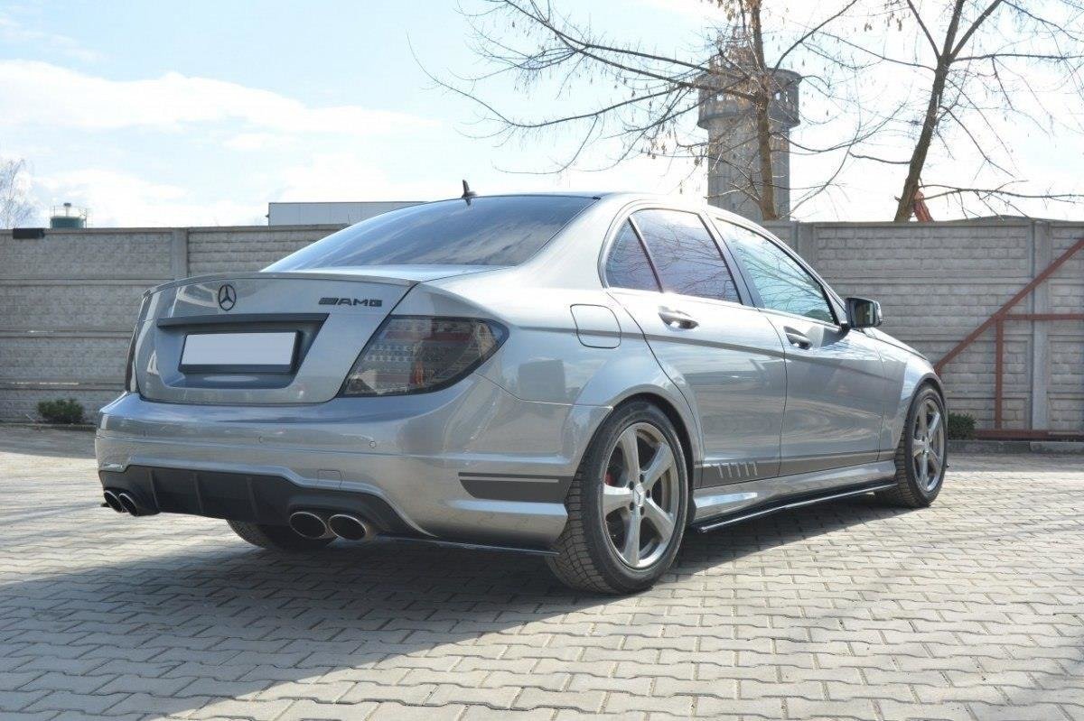 Maxton Design - Heck Ansatz Flaps Diffusor für Mercedes - Benz C Limousine / Kombi AMG - Line W204 / S204 - Aerowerk.