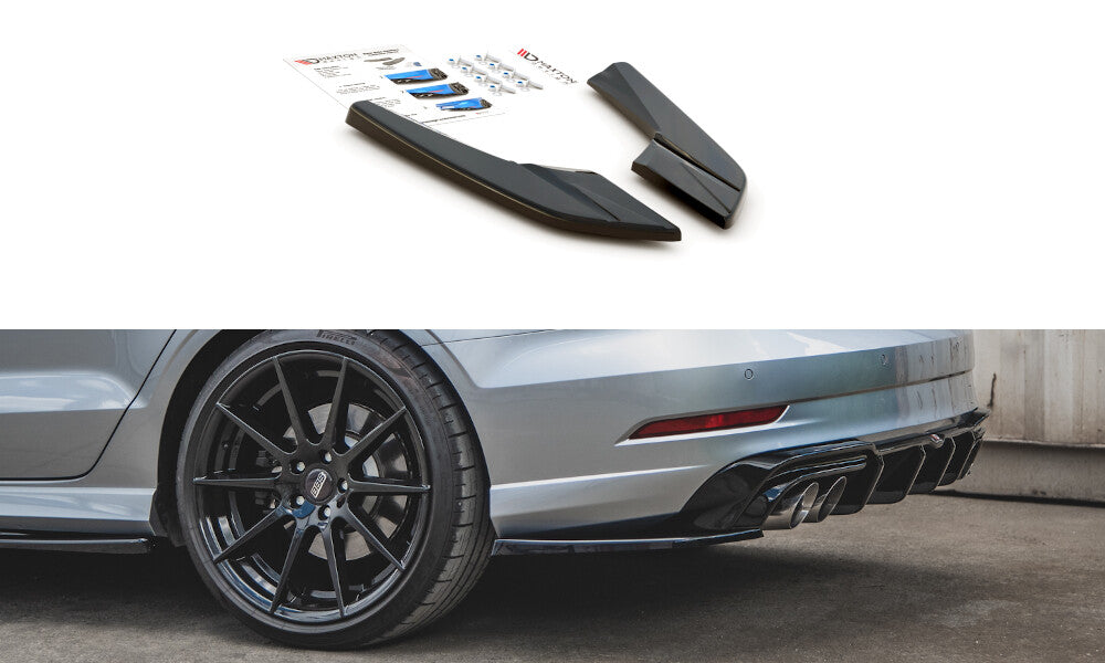 Heck Ansatz Flaps Diffusor V.2 für Audi S3 Limousine 8V Facelift - Aerowerk.