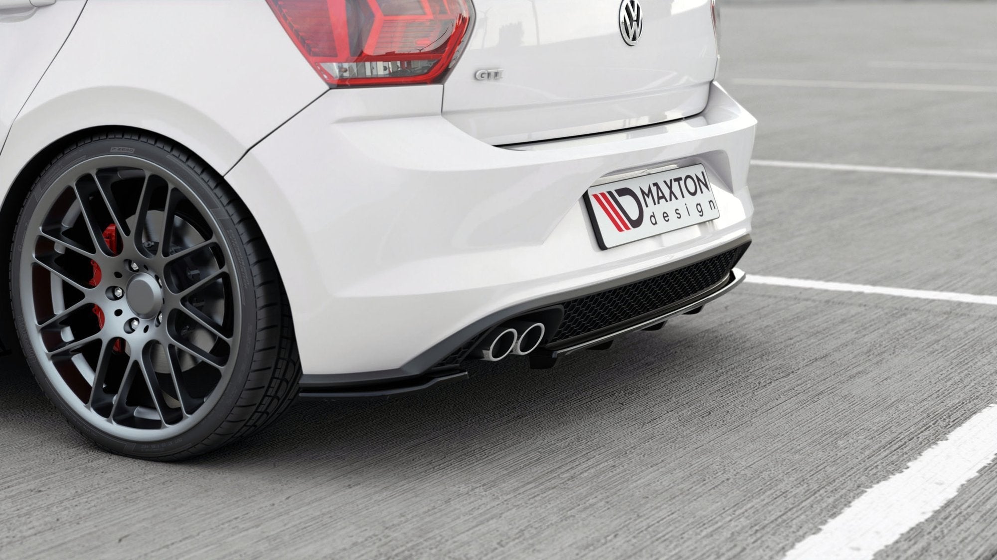 Maxton Design - Mittlerer Cup Diffusor DTM Look Heck Ansatz für VW Polo GTI / R - line Mk6 - Aerowerk.