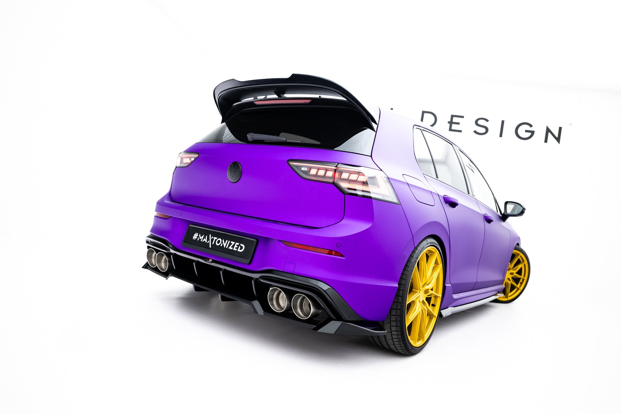 Maxton Design - Mittlerer Cup Diffusor V2 DTM Look Heck Ansatz für VW Golf R Mk8 / Mk8 Facelift - Aerowerk.
