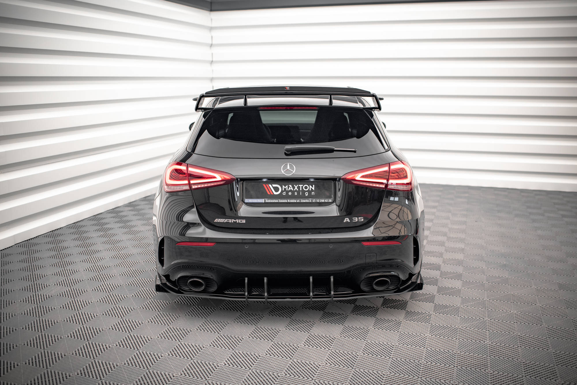 Maxton Design - Robuste Racing Diffusor Heck Ansatz +Flaps für Mercedes A35 AMG Hatchback Aero Pack W177 - Aerowerk.