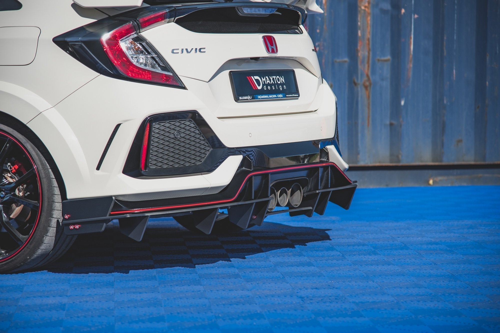Maxton Design - Robuste Racing Diffusor Heck Ansatz für Honda Civic X Type R - Aerowerk.