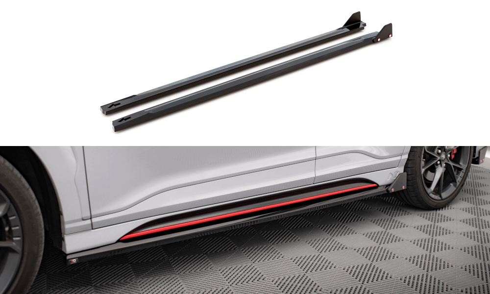 Maxton Design - Seitenschweller V1 Ansatz für + Flaps für Hyundai Kona N Mk1 - Aerowerk.